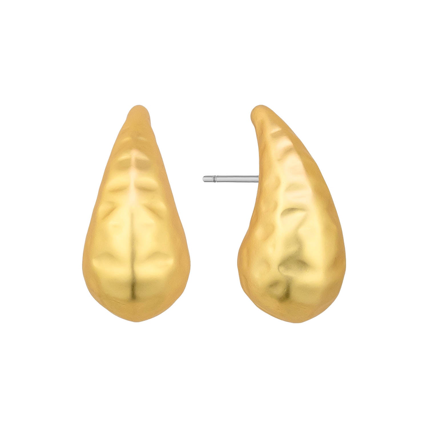 Divine Textured Teardrop Stud Post Back Earrings