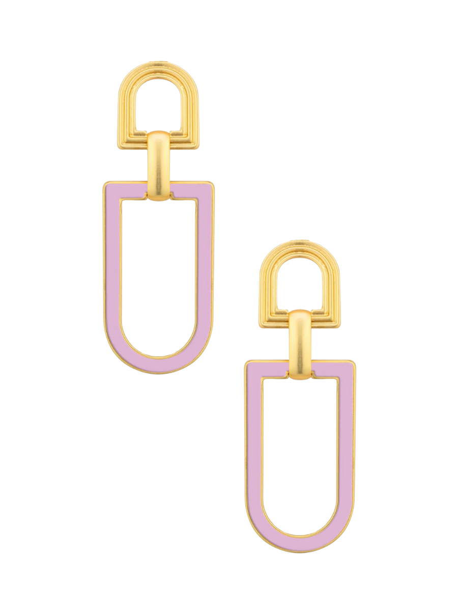 Dazzling Enamel Coated Geometric Dangle Earrings