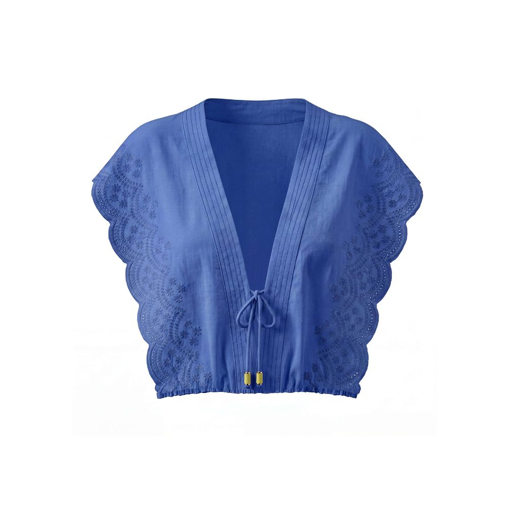 Flutter Sleeve Top Cobalt