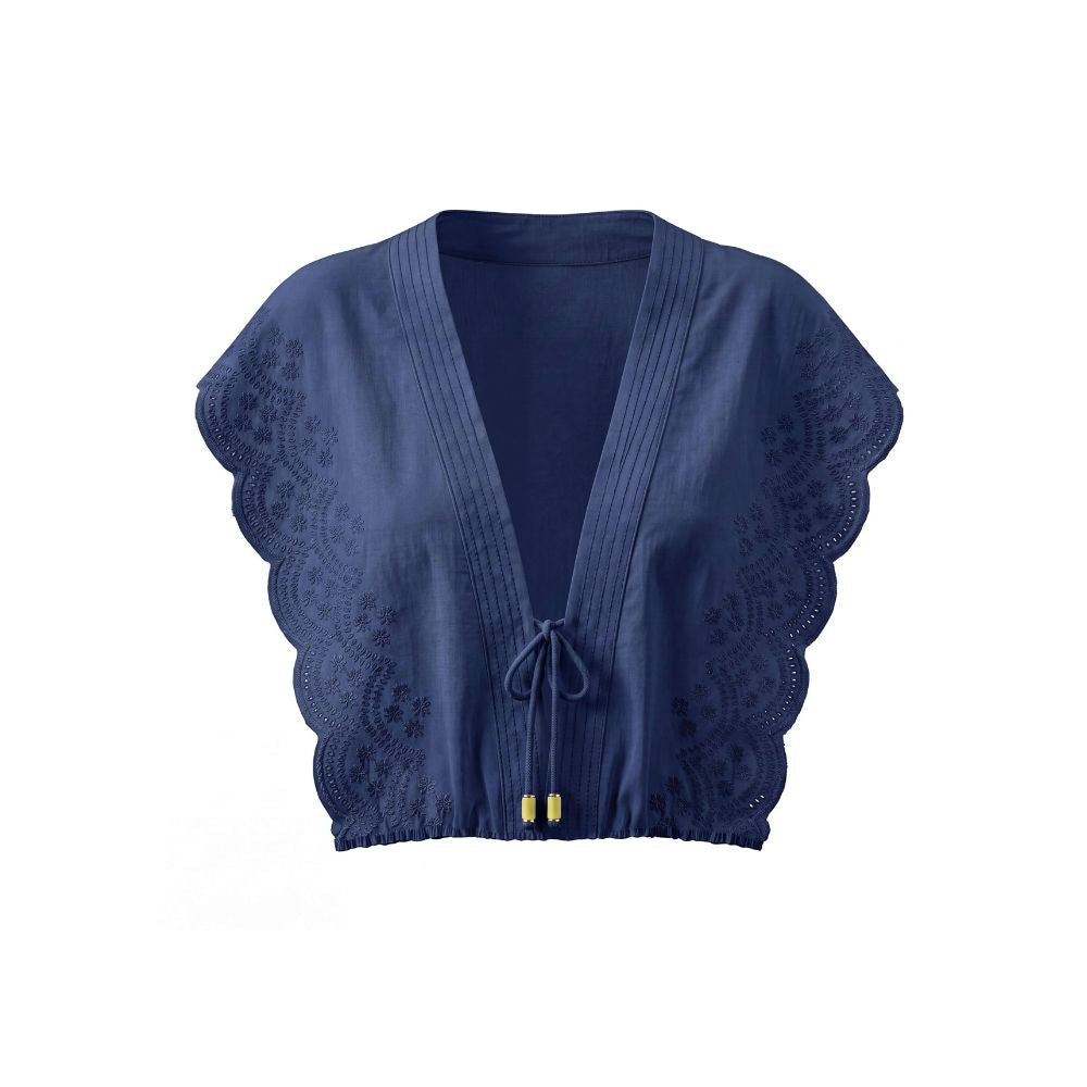 Flutter Sleeve Top Navy