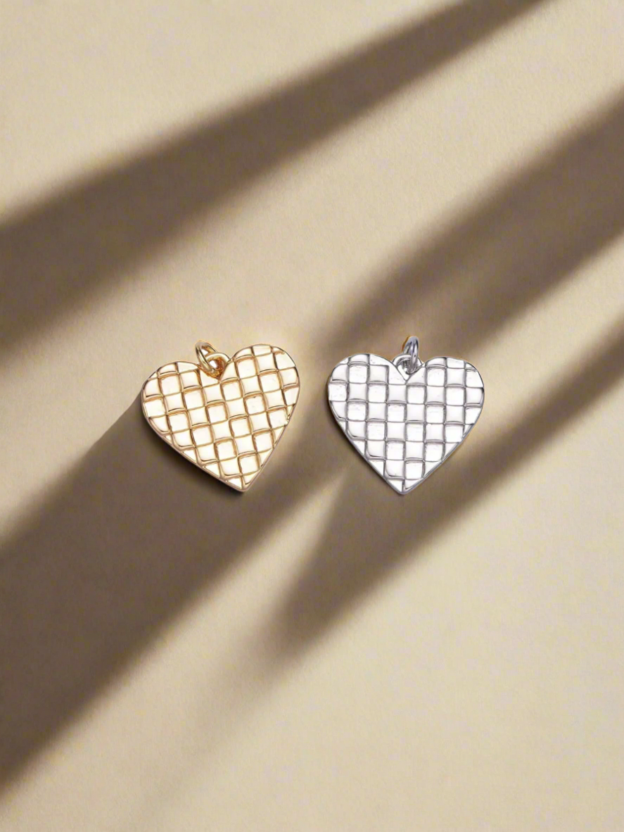 Checkered Heart Charm