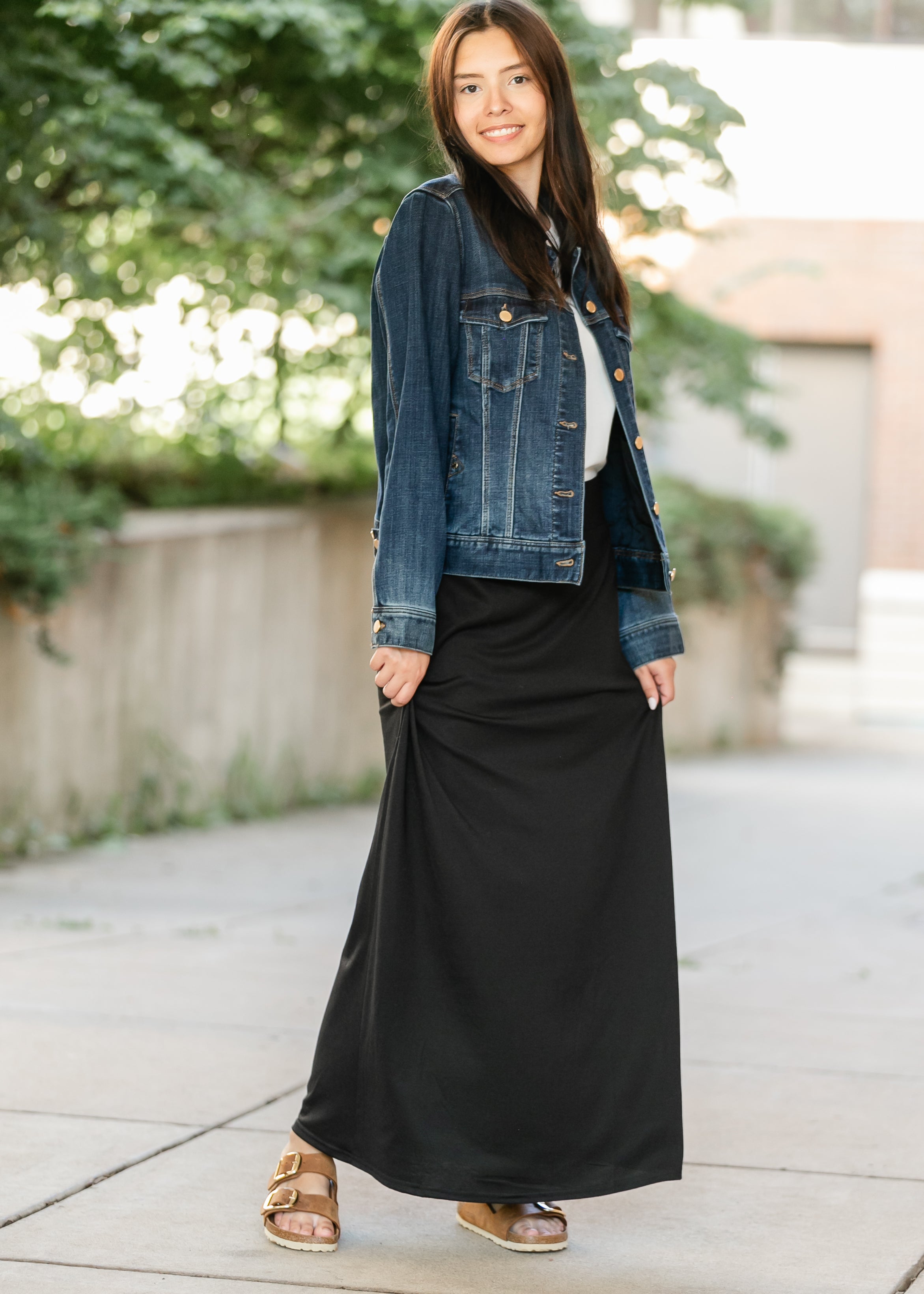 Clarise Black Premium Knit Maxi Skirt