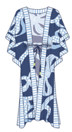 Drawstring Kaftan Blue Bow Stripe