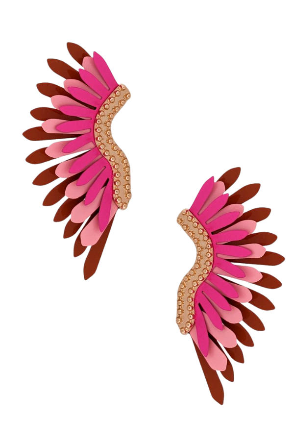 Dramatic Curved Wing Post Back Earrings