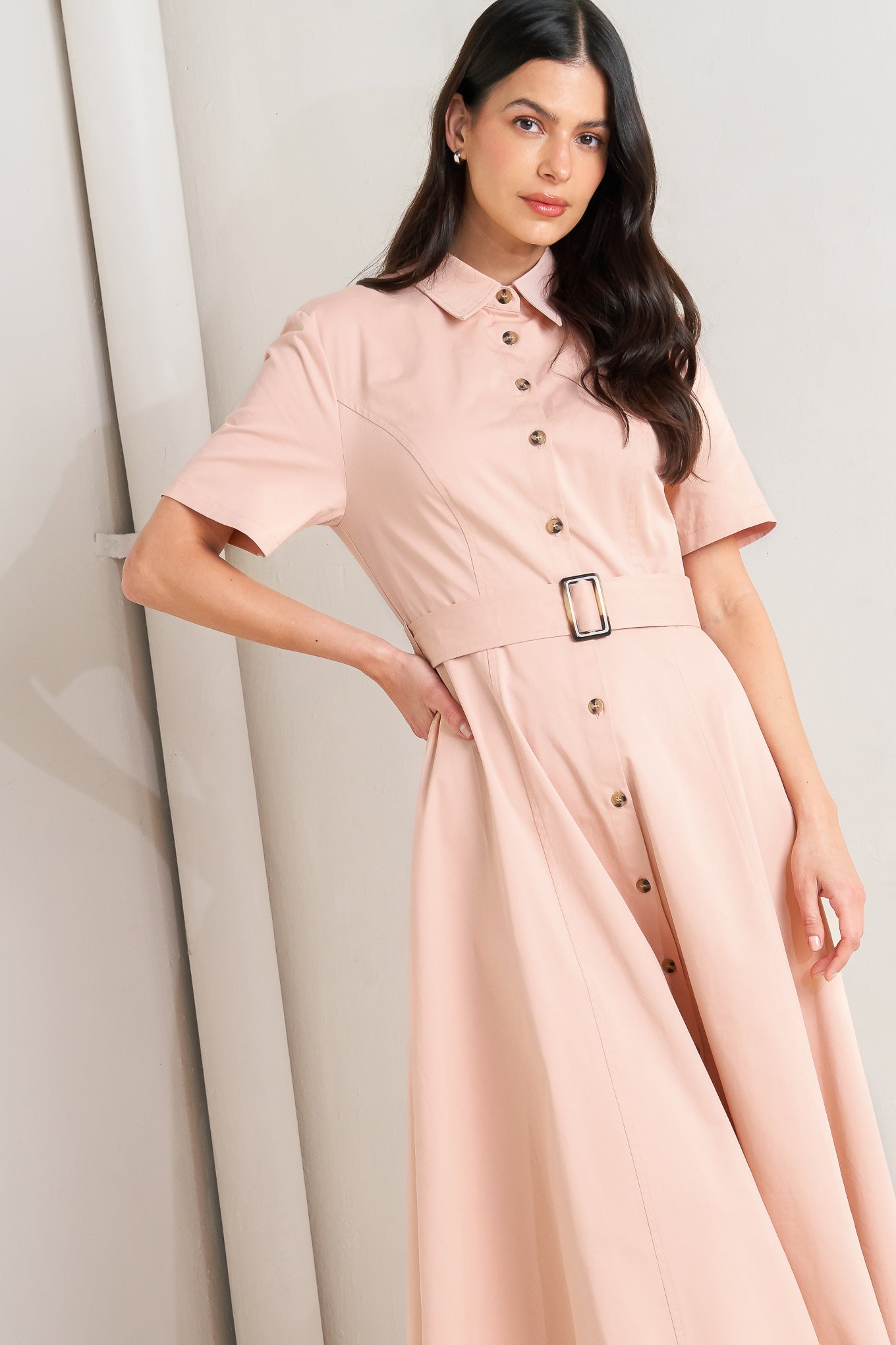 LUCKY ME WOVEN MIDI DRESS