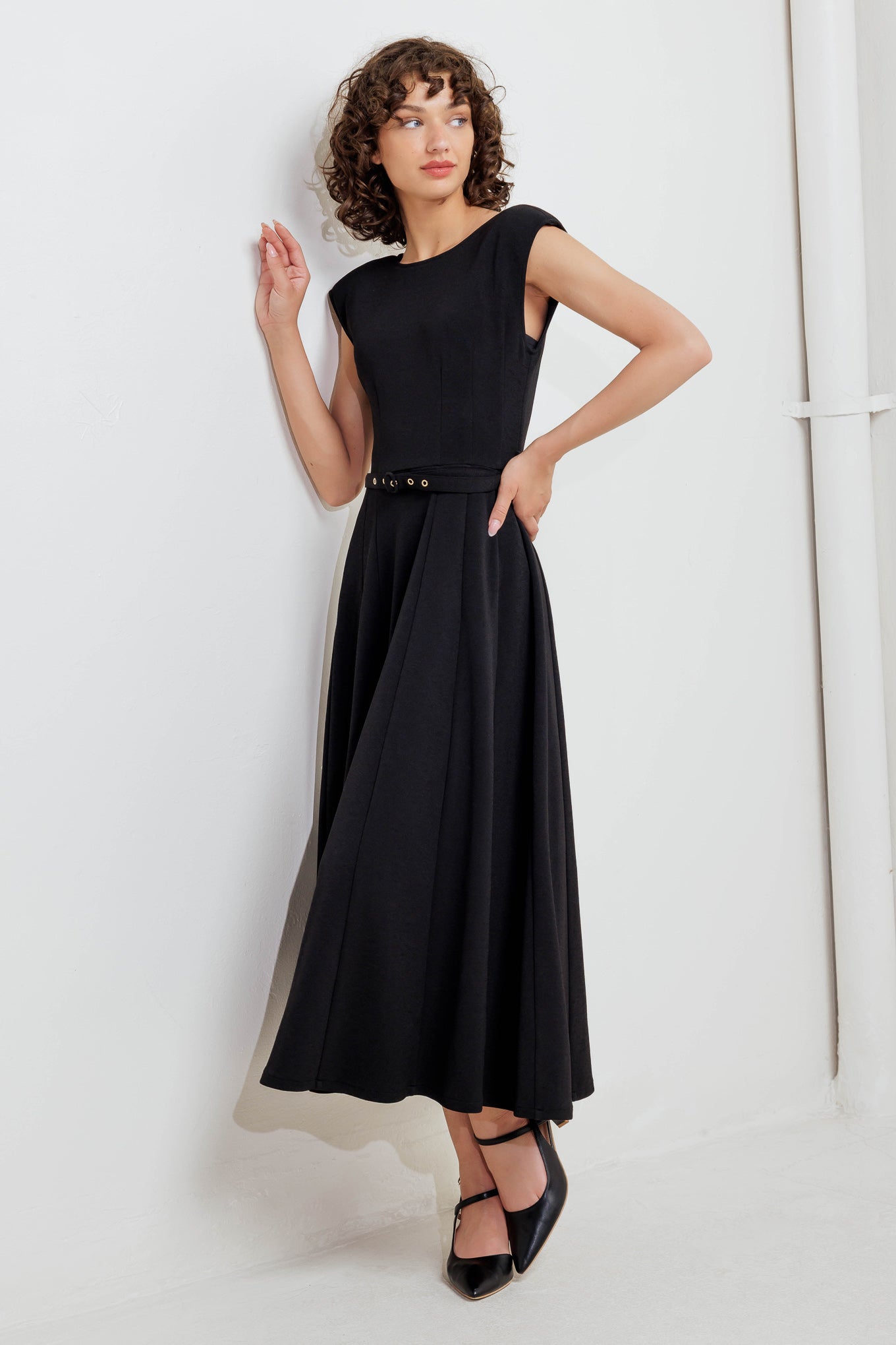 MODERN MONA WOVEN MIDI DRESS