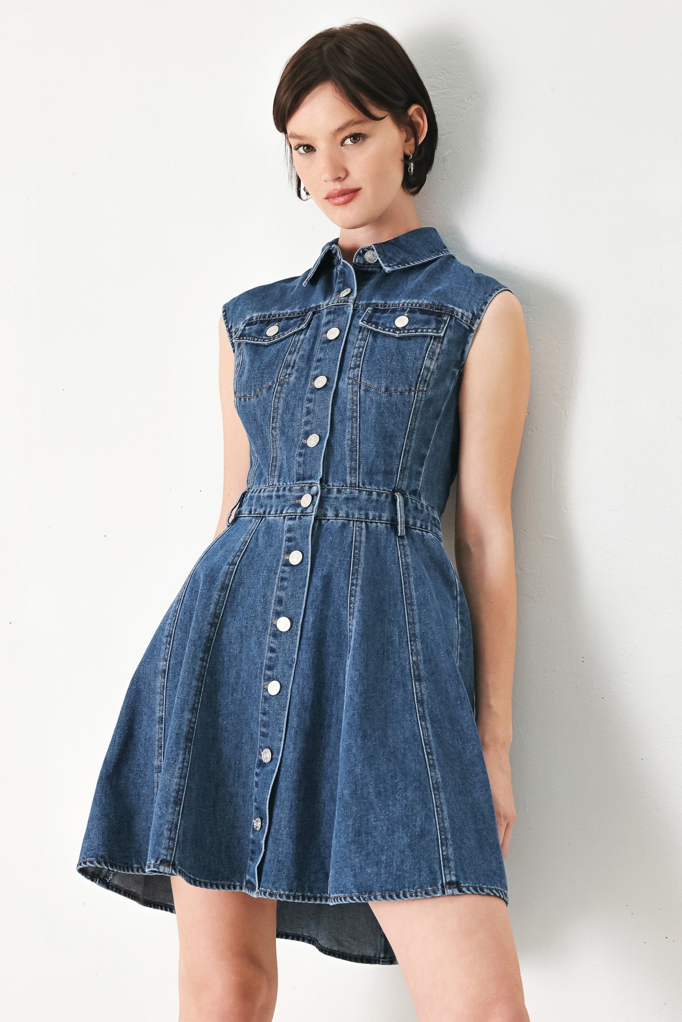 CASUAL GLAM DENIM MINI DRESS