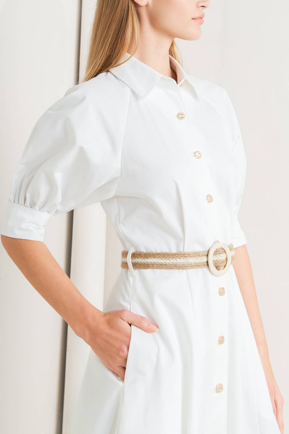 RELAXED TAILOR WOVEN MIDI DRESS