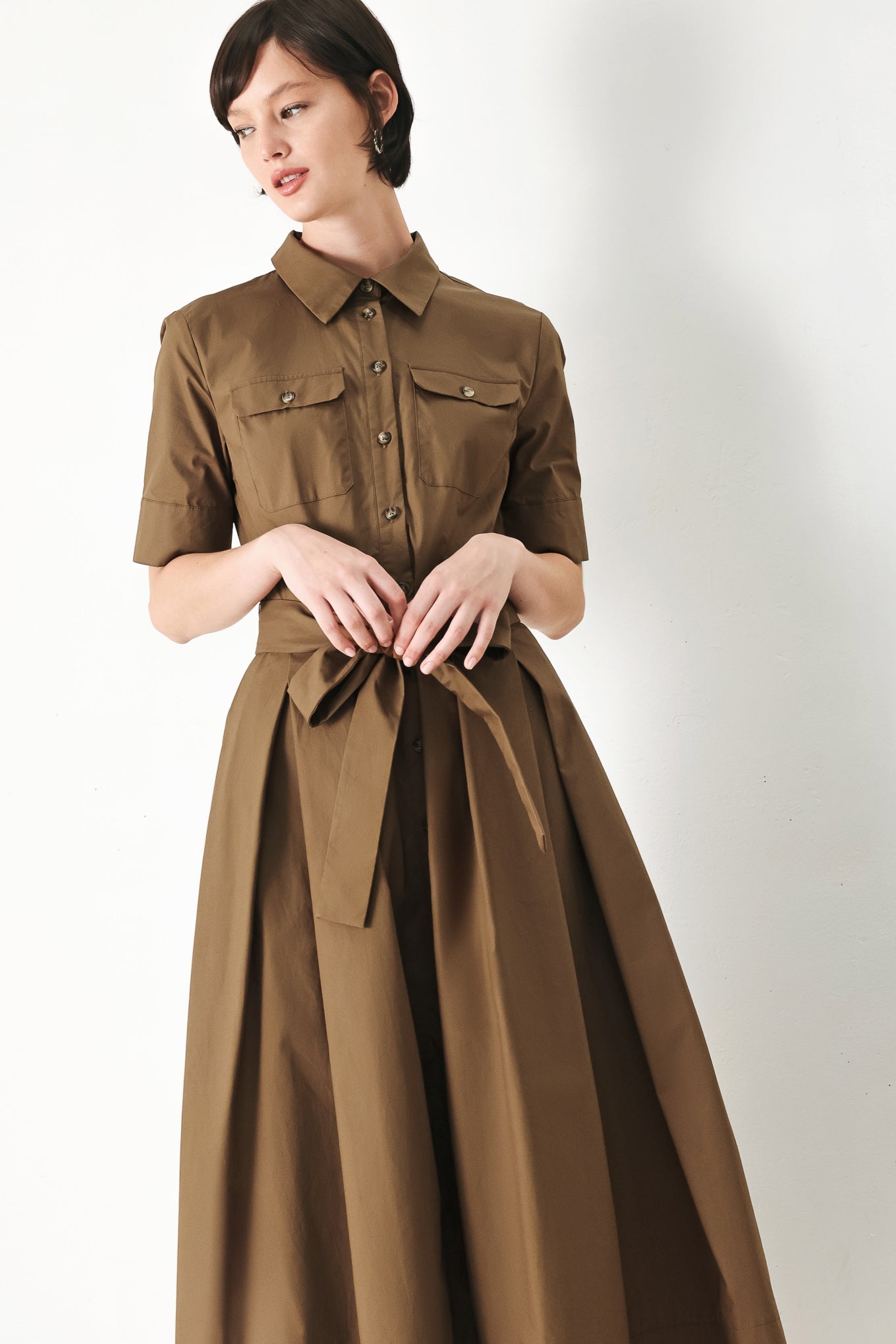 DESERT ICON WOVEN MIDI SHIRT DRESS