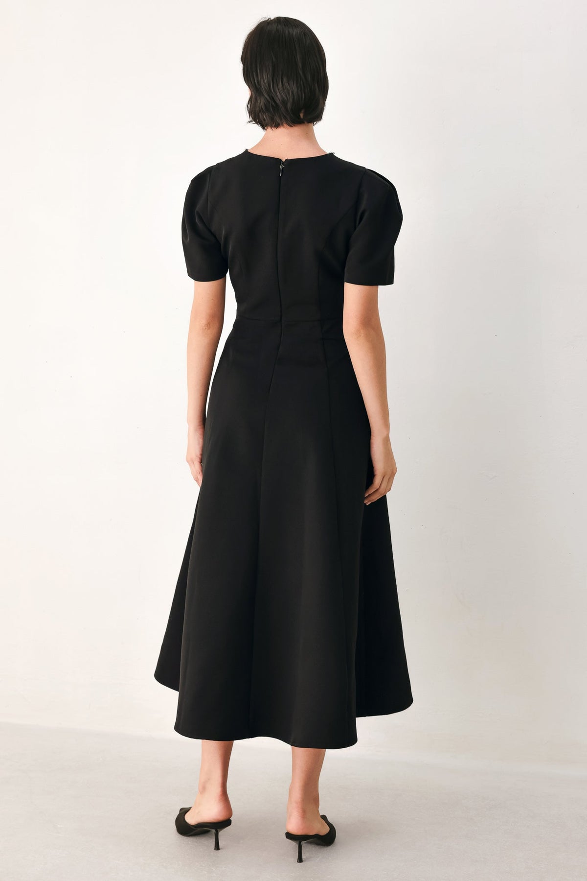 AFTER DARK ELEGANCE JEWELED MIDI DRESS