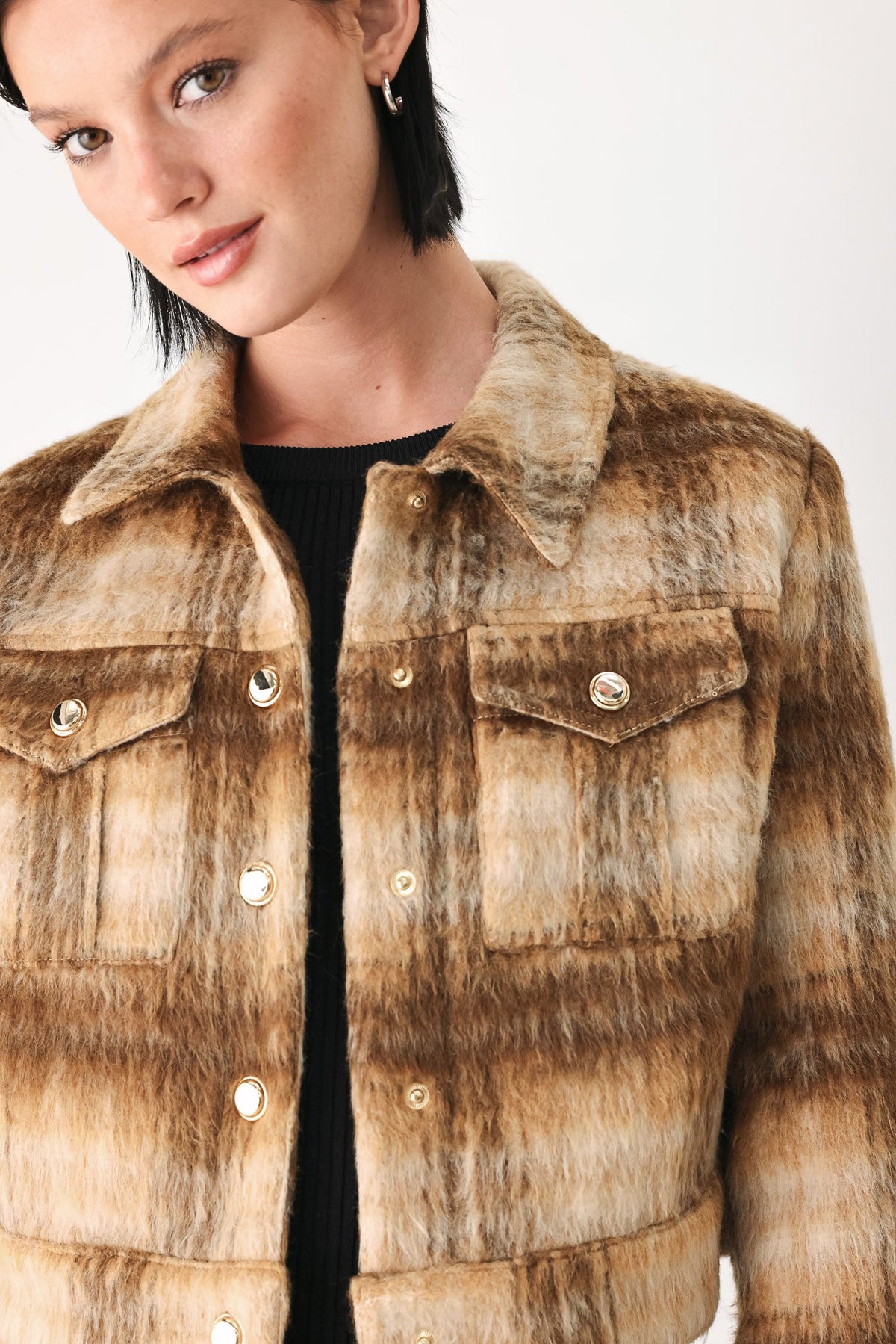 AUTUMN IN ASPEN PLAID CROP JACKET