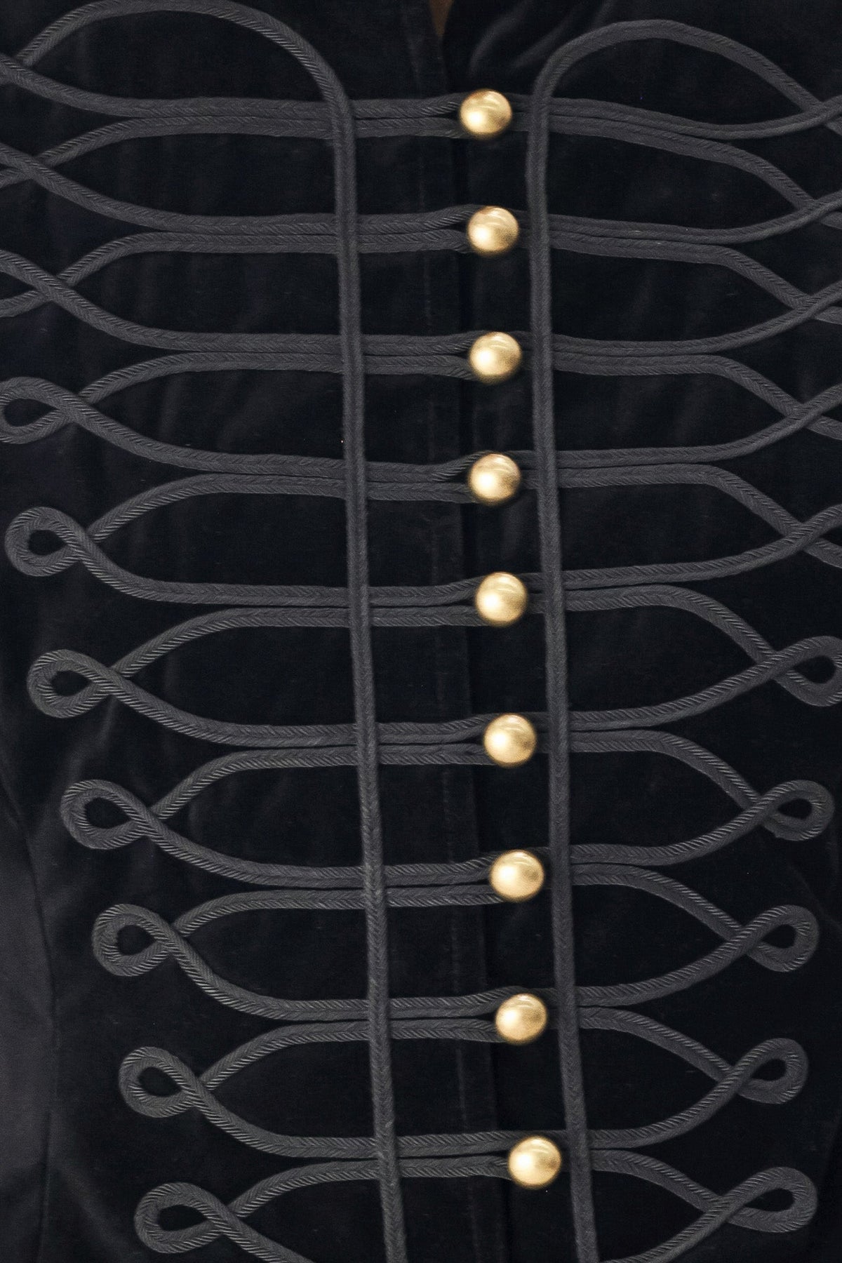VELVET COMMAND BLACK MILITARY VEST