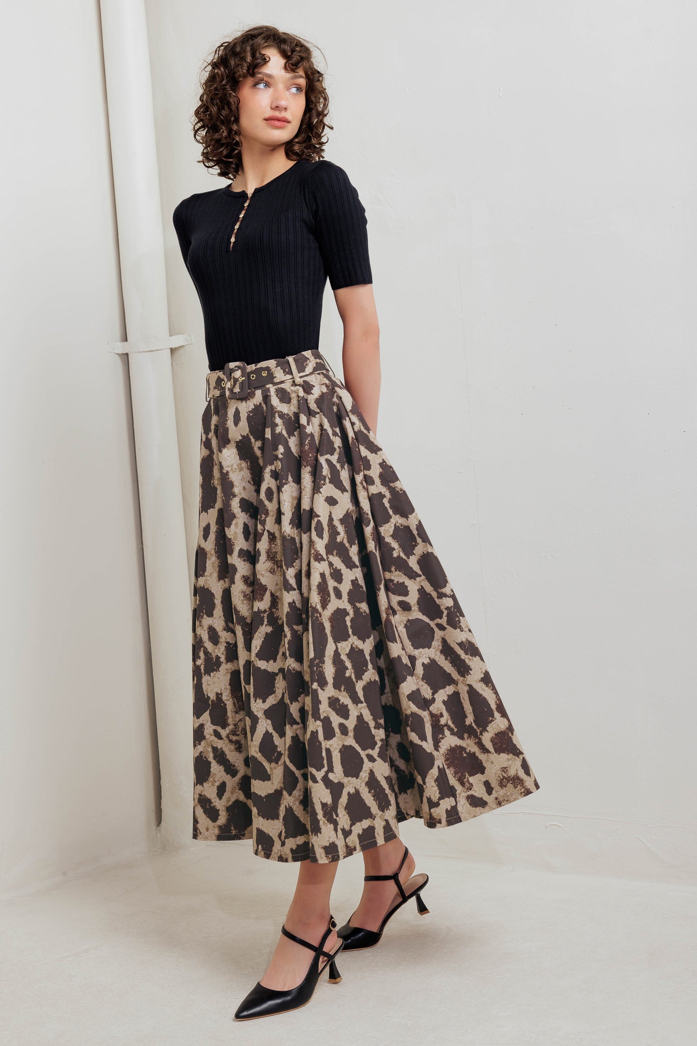 LEO LOVER WOVEN FULL MIDI SKIRT