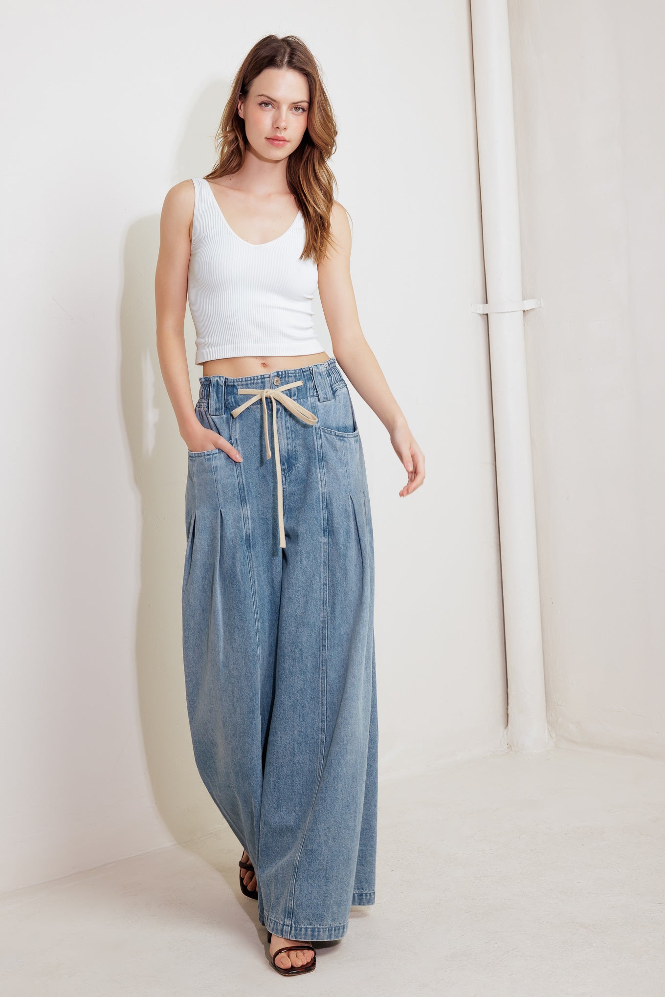 CALM & COLLECTED BLUE DENIM PANTS