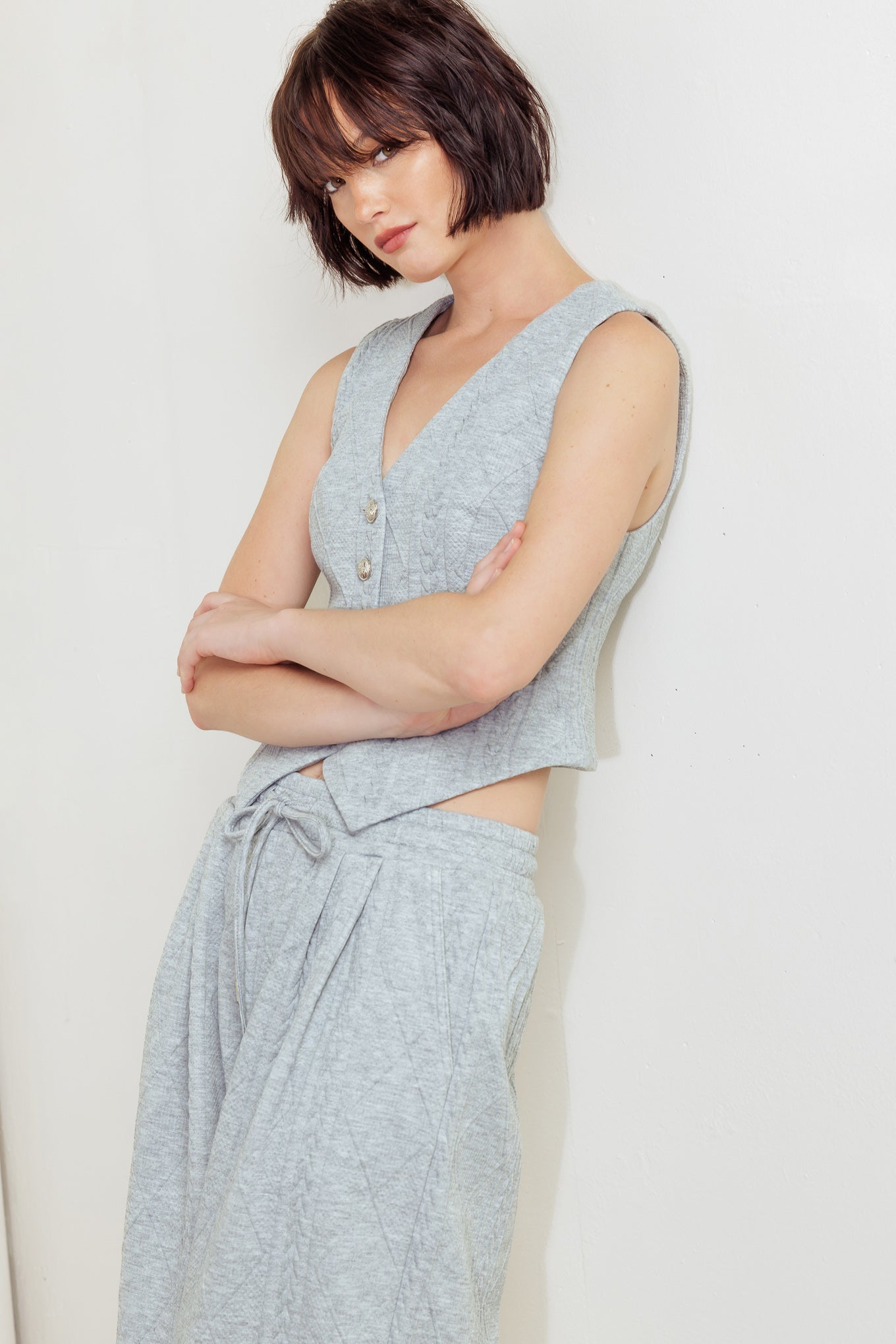 CITY RIVETS KNIT WOVEN PANTS