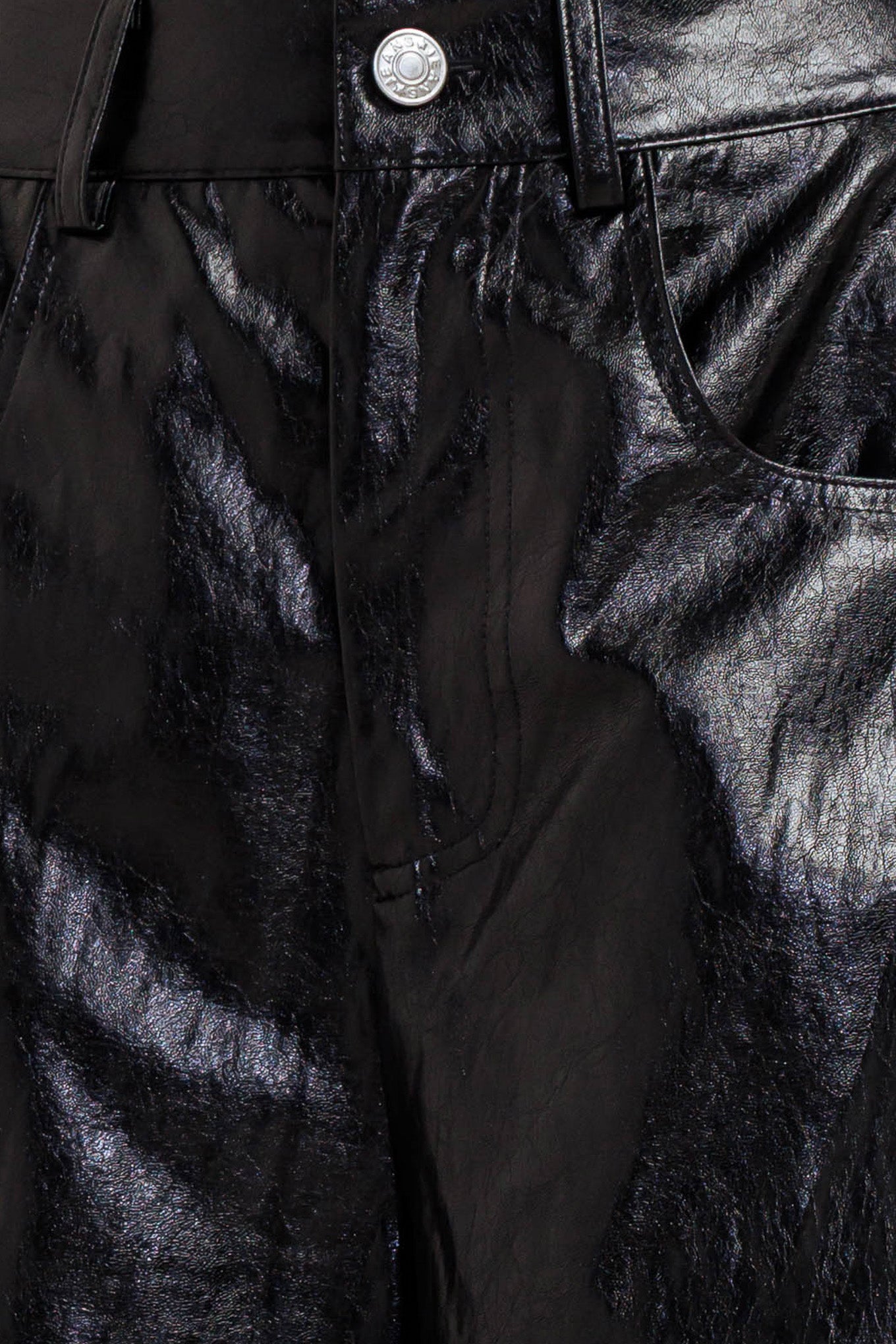 GLOSSY CITY STRIPES FAUX LEATHER PANTS