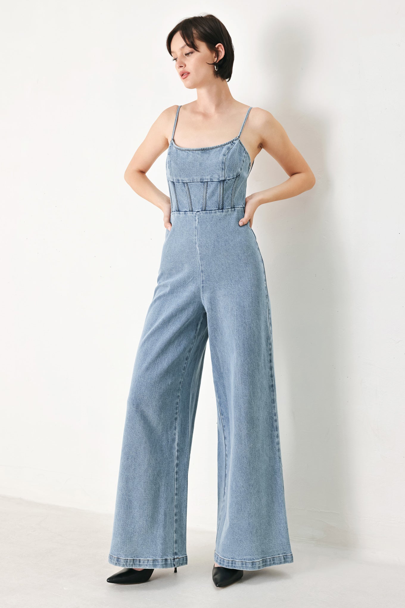 SKYLINE SWEETHEART DENIM JUMPSUIT