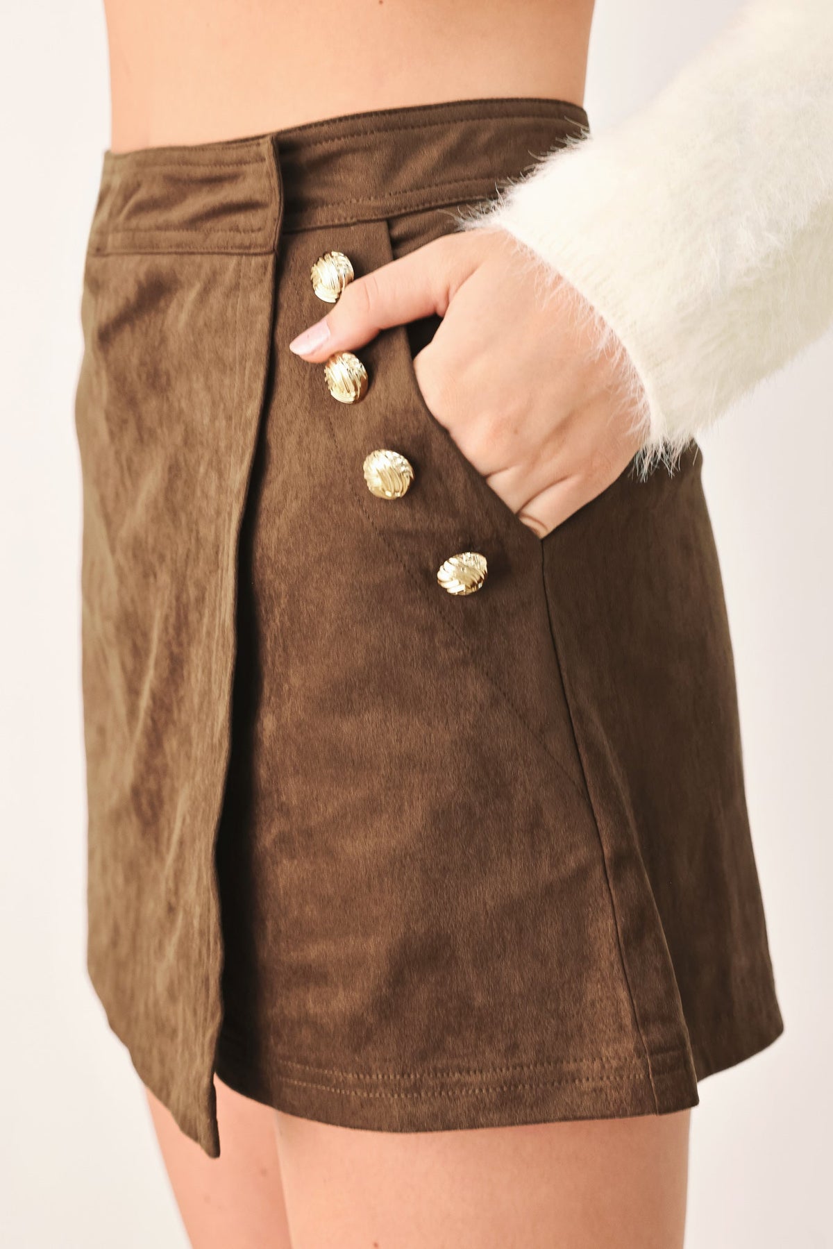 SUEDE ESCAPE UTILITY SKORT