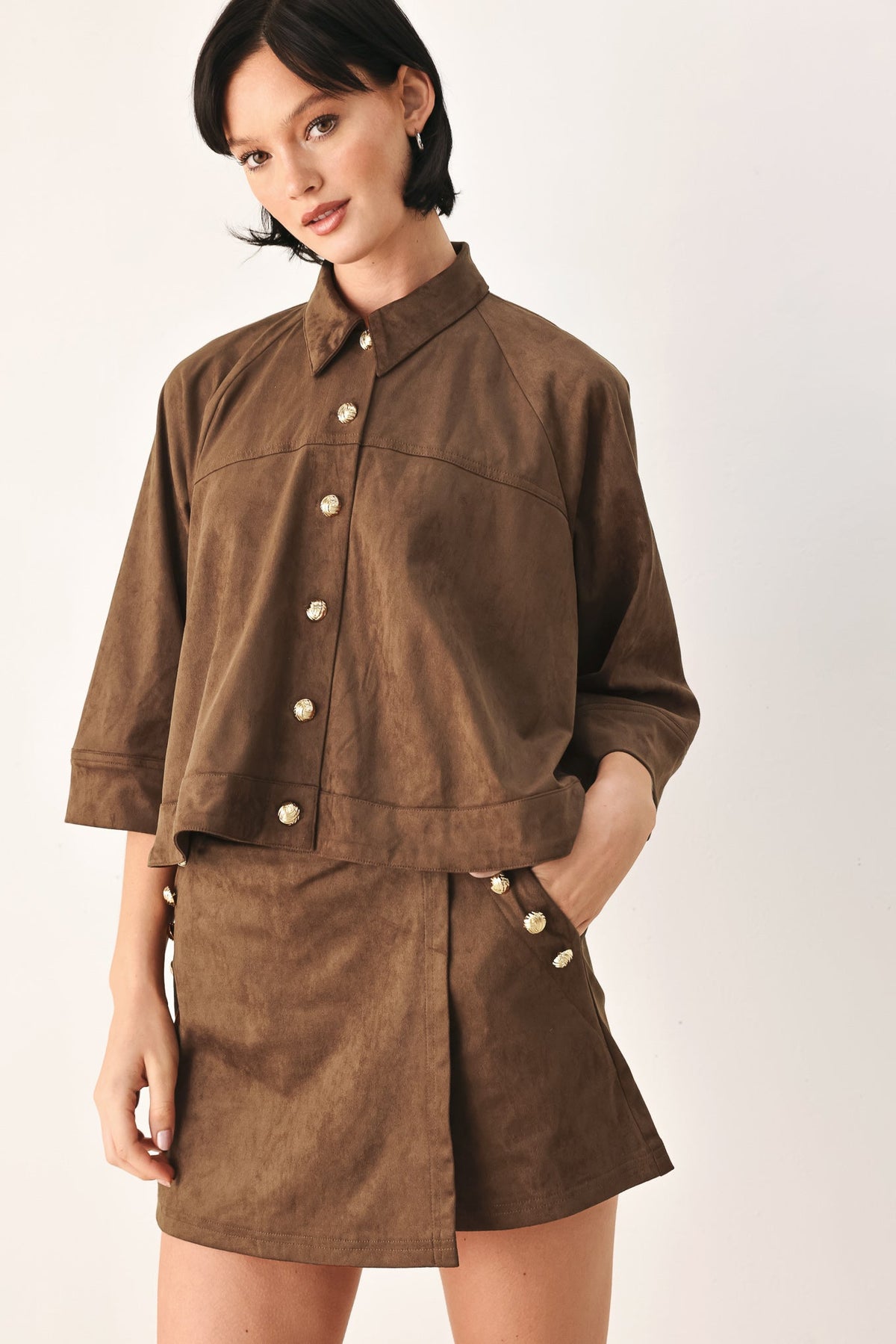 SUEDE ESCAPE UTILITY SKORT
