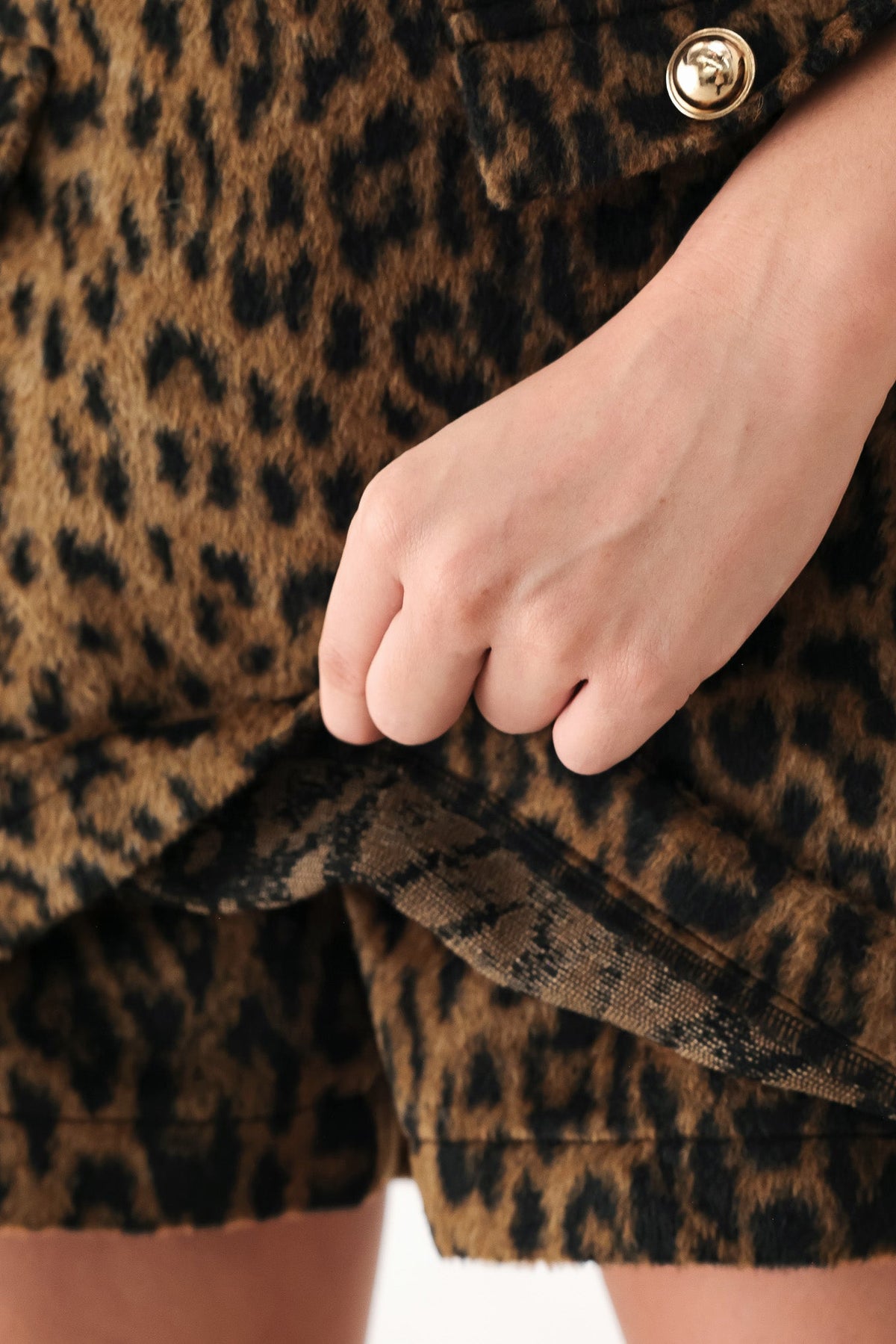 HERITAGE EDGE BROWN/BLACK WOOL-BLEND SKORT