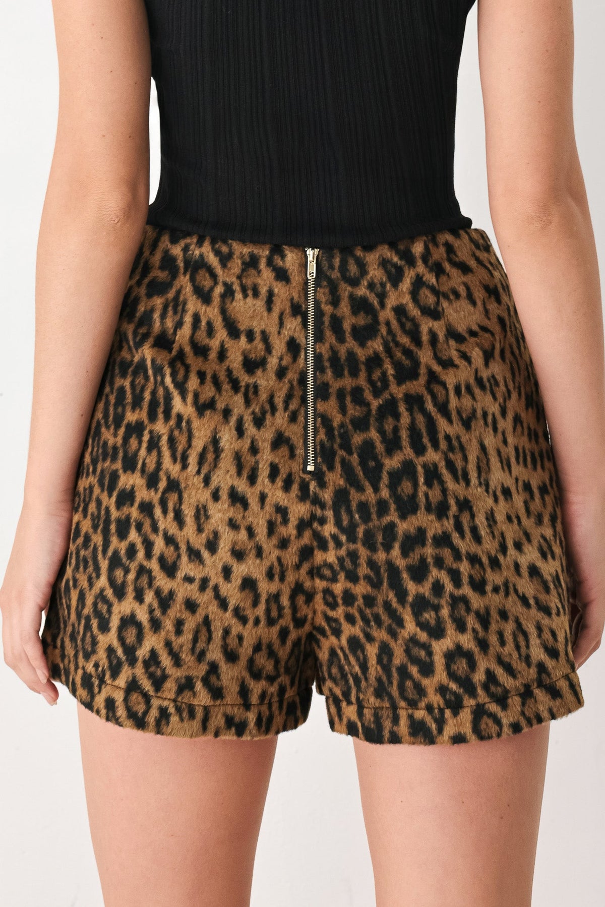 HERITAGE EDGE BROWN/BLACK WOOL-BLEND SKORT
