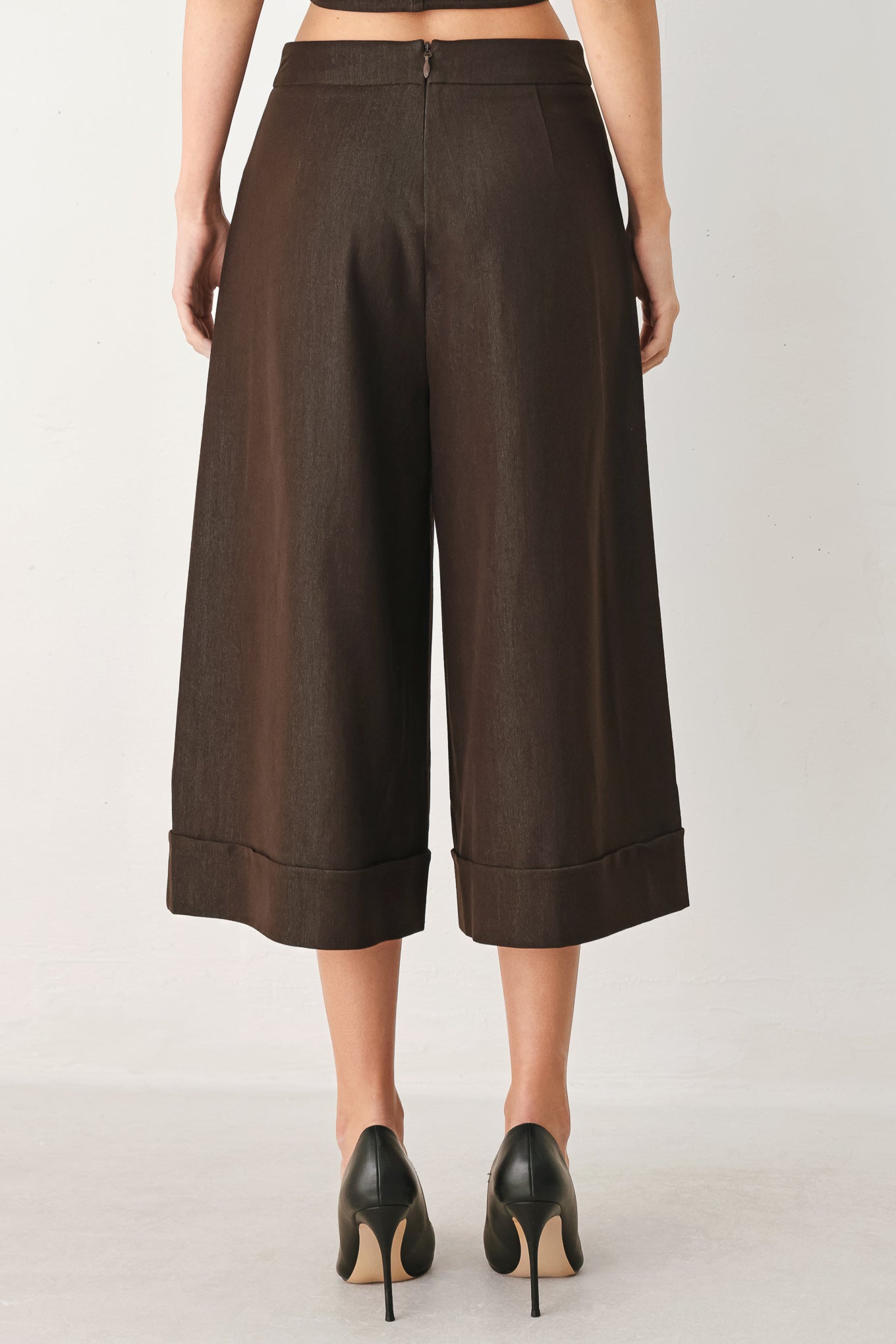 ESPRESSO MUSE WOVEN CULOTTES PANTS