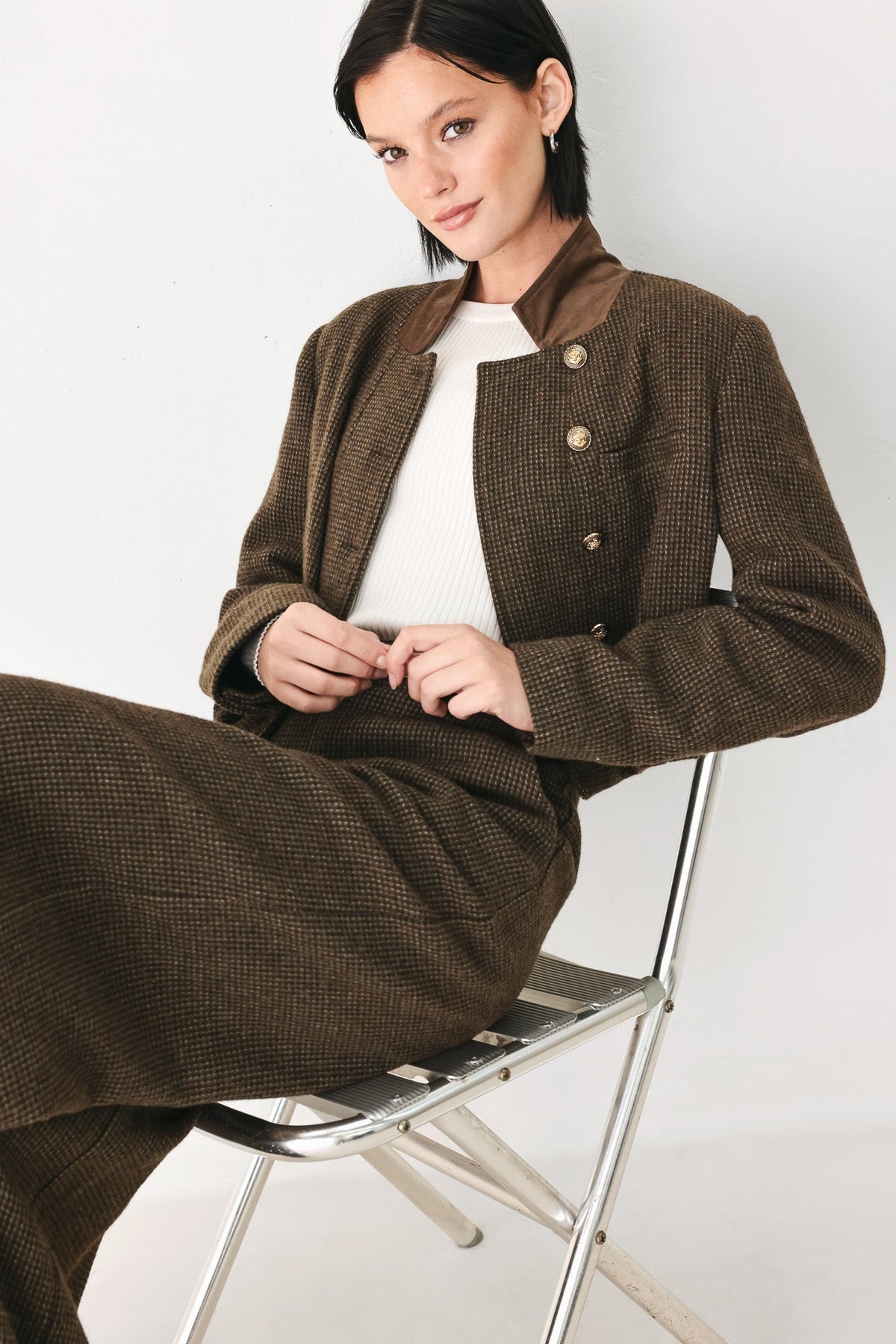 HERITAGE CHARM BELTED WIDE LEG PANTS