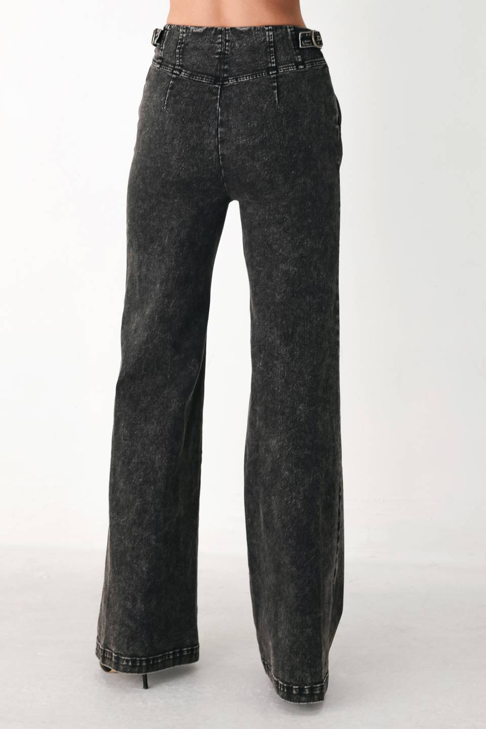 CITY LIMITS BLACK DENIM WIDE LEG PANTS