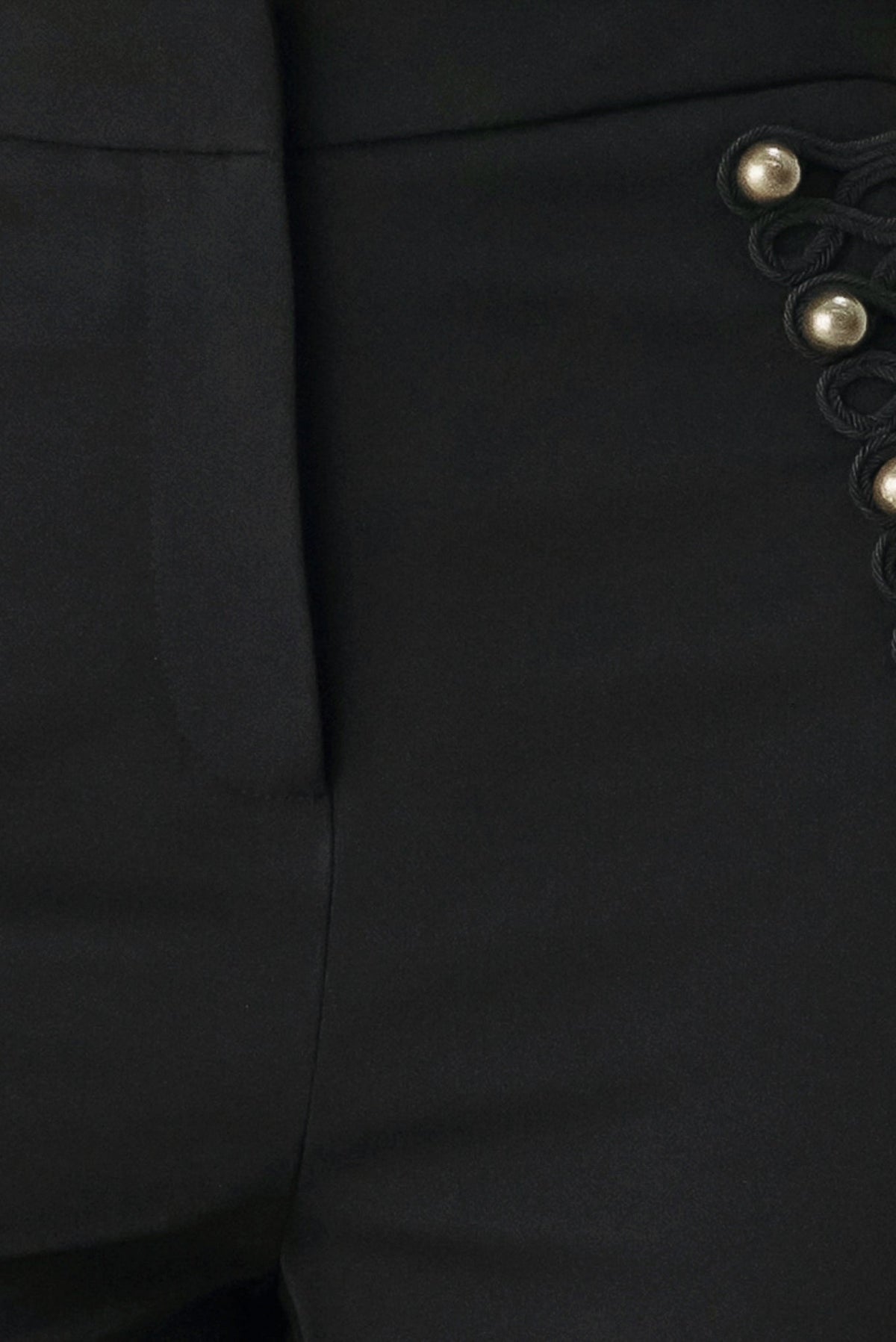 COMMAND NOIR BLACK MILITARY WIDE-LEG PANTS