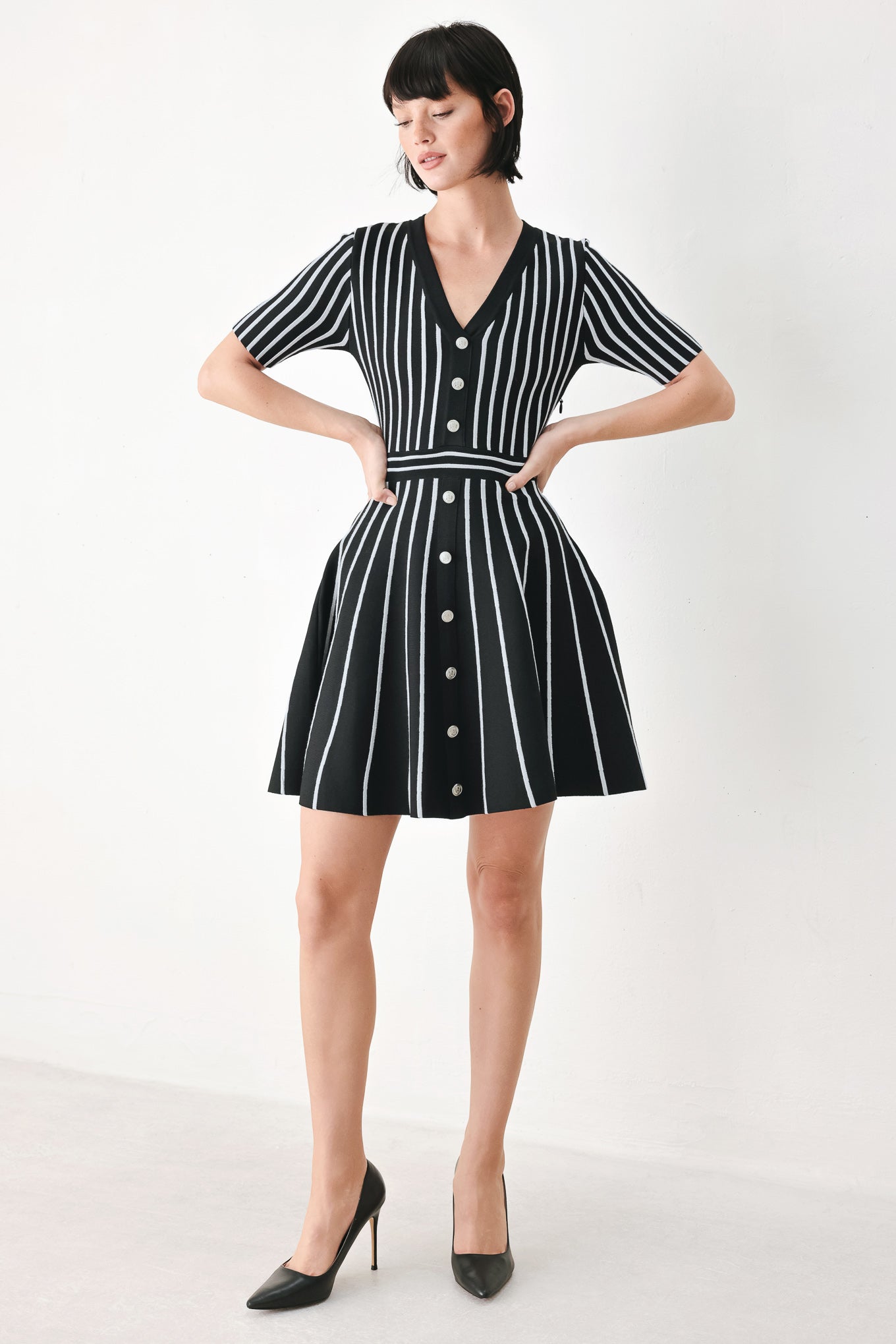 BLACK PARLOR MELODY SWEATER MINI DRESS
