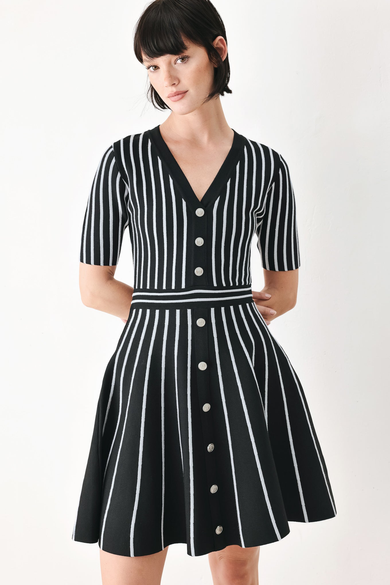 BLACK PARLOR MELODY SWEATER MINI DRESS