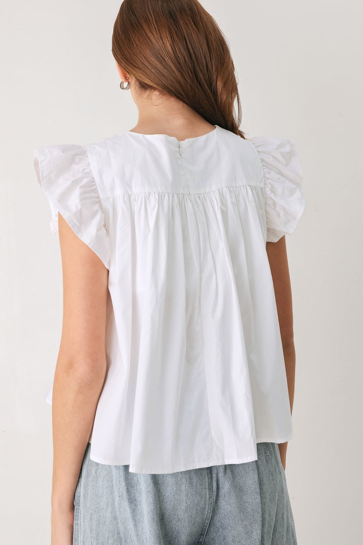 MEMORIES IN FOCUS WHITE WOVEN TOP