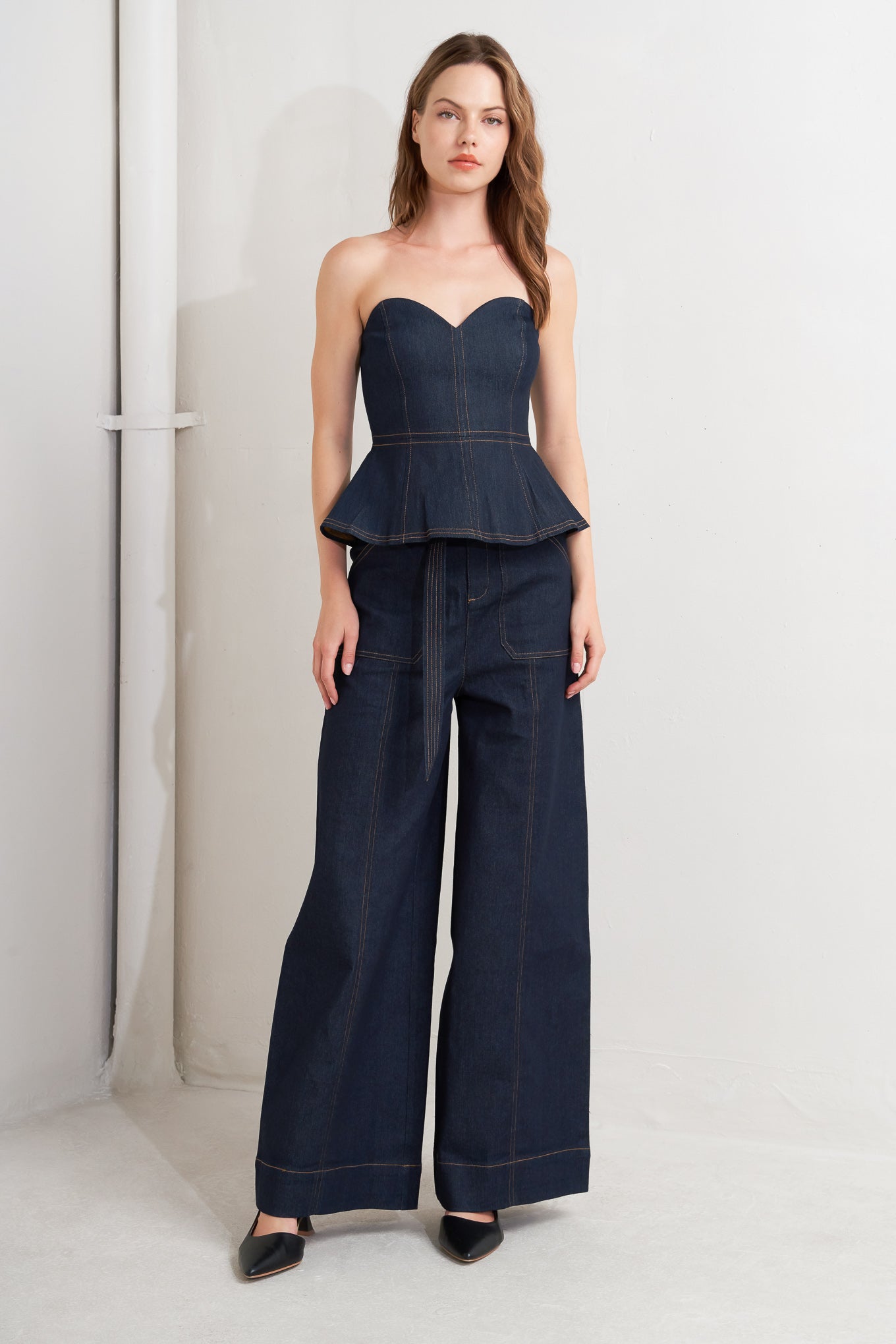 SWEETHEART EDGE DENIM TOP