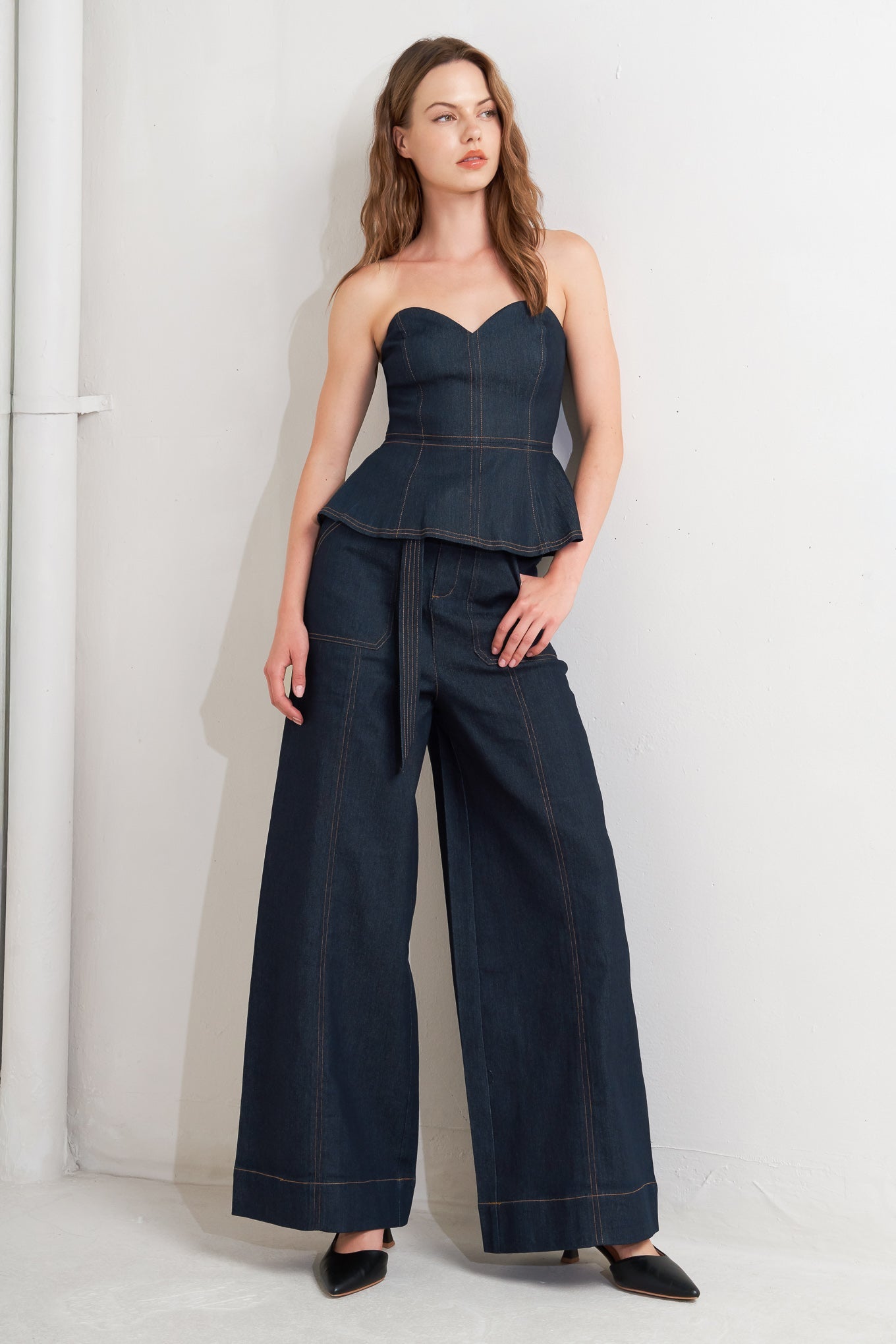 SWEETHEART EDGE DENIM TOP