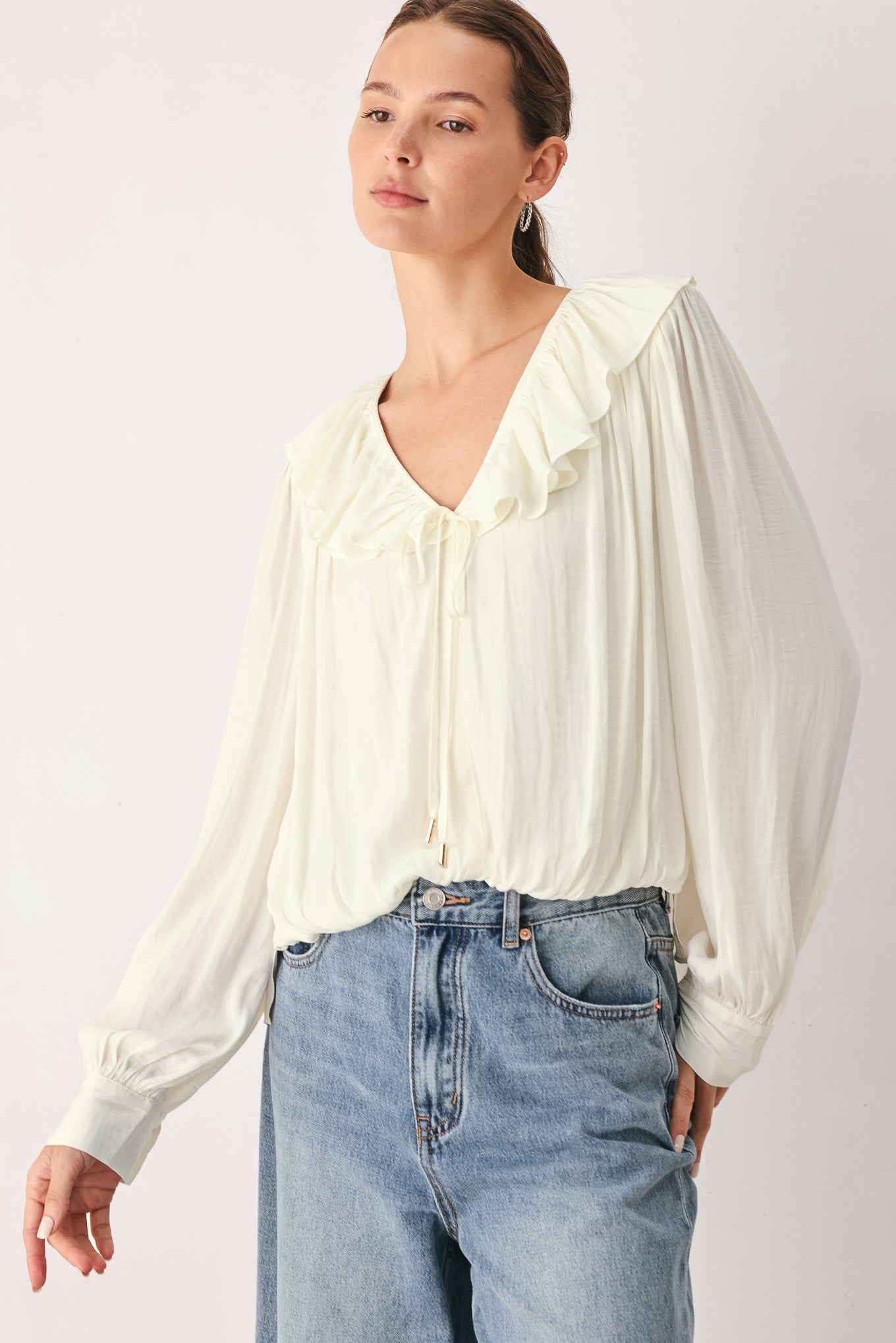 CLOUDRIFT IVORY WOVEN TOP