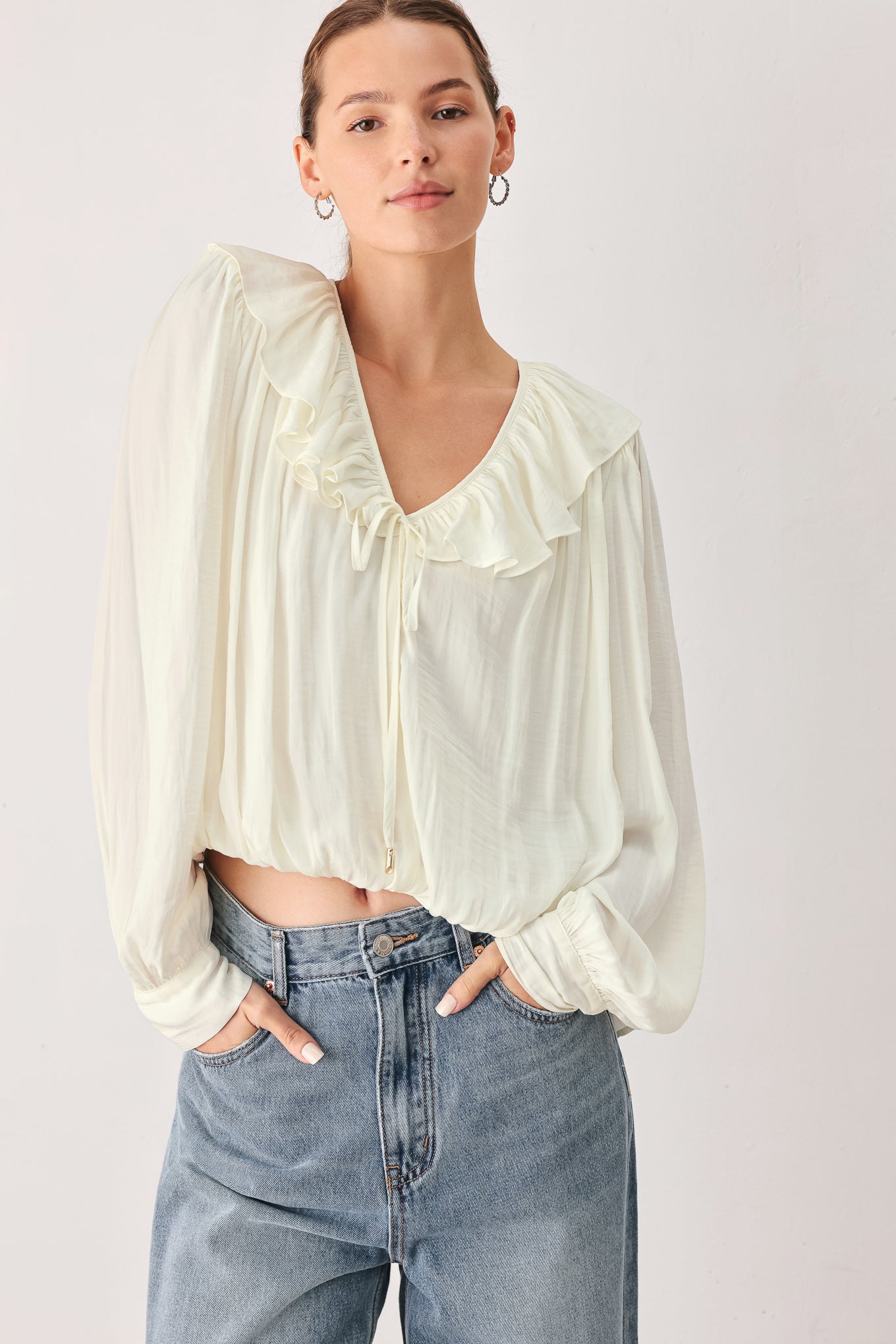 CLOUDRIFT IVORY WOVEN TOP
