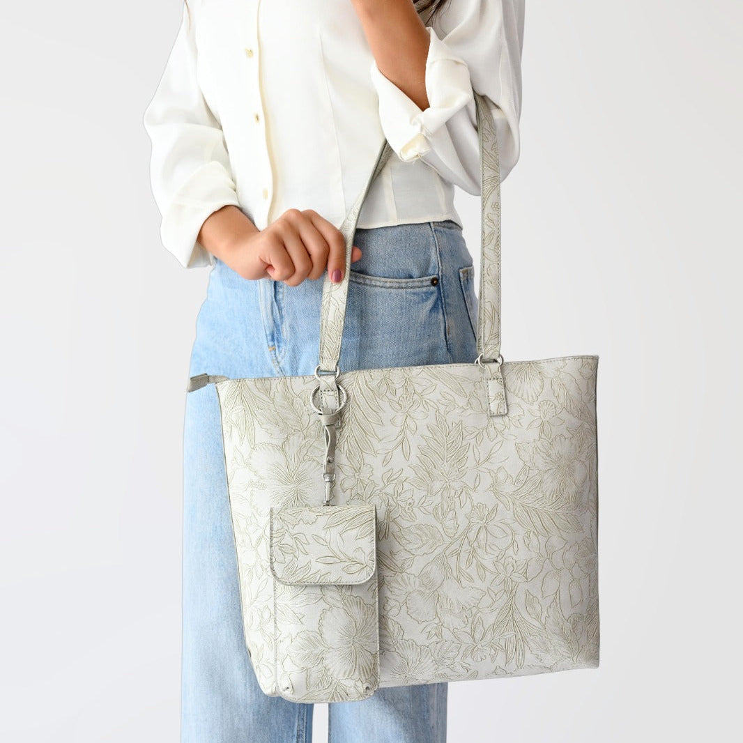 Floral Tote W/Crossbody