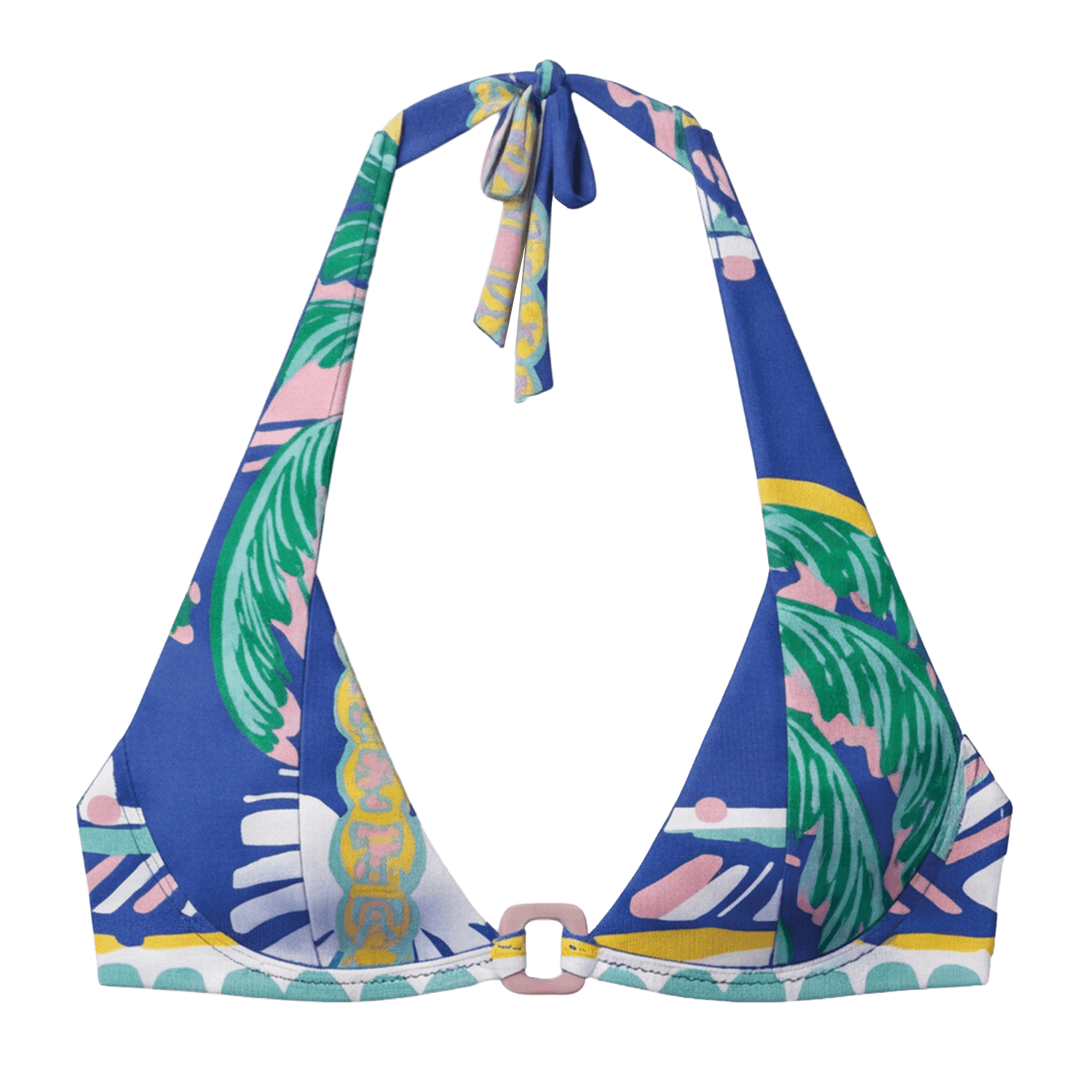 Halter Bikini Blue Palm Top