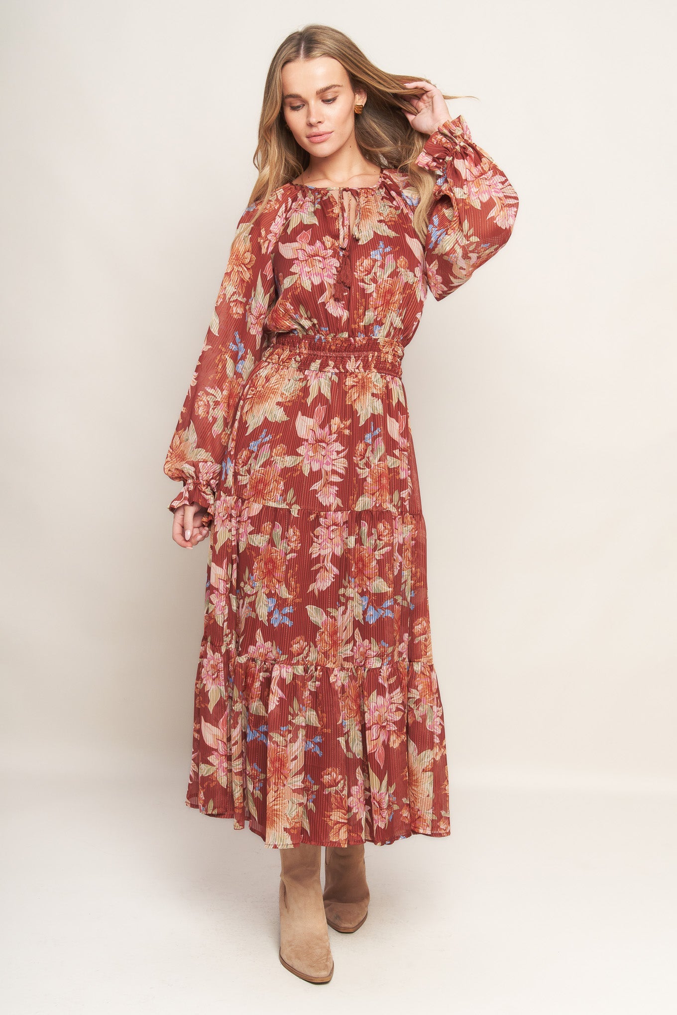 FOREST PARK WOVEN MIDI DRESS