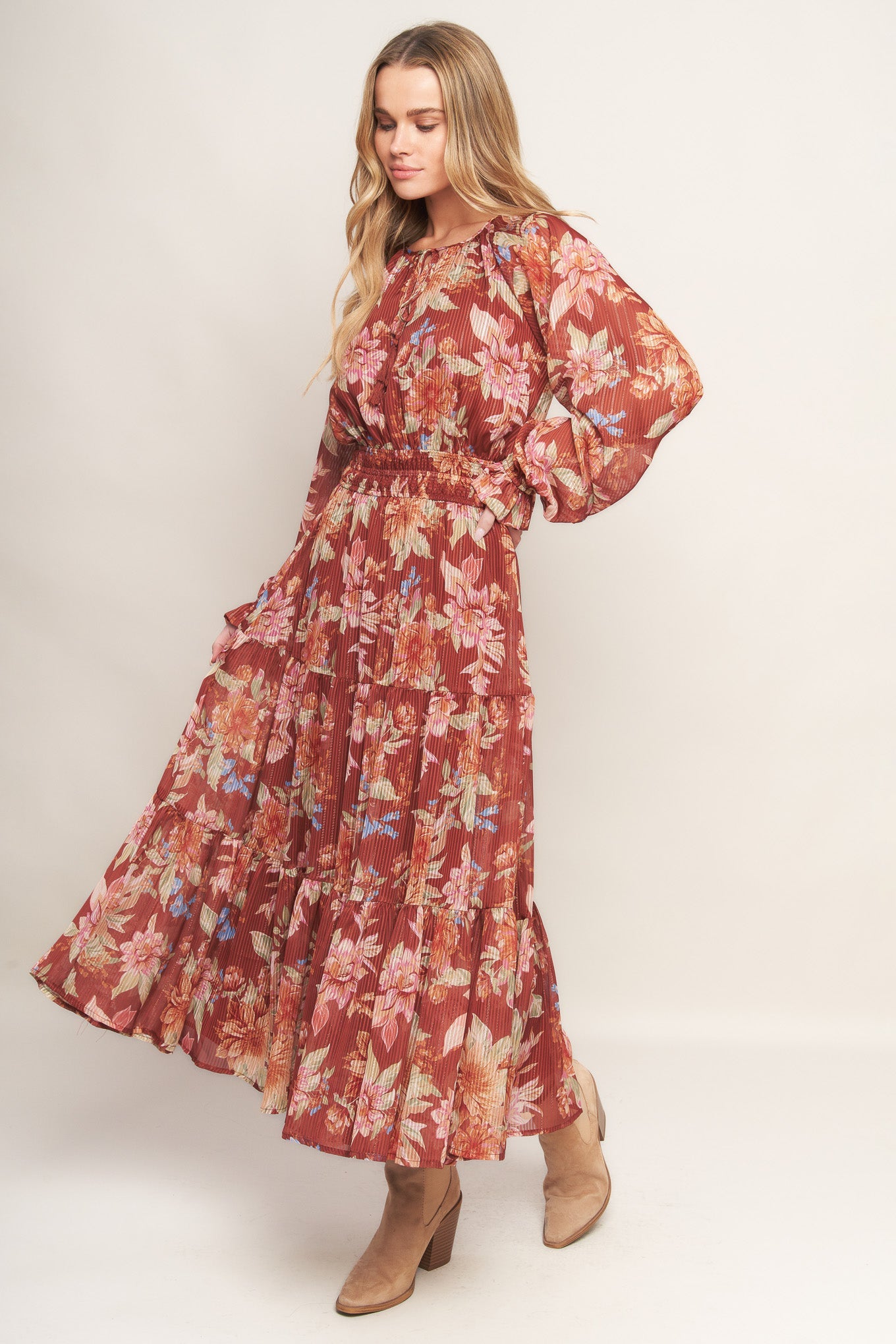 FOREST PARK WOVEN MIDI DRESS