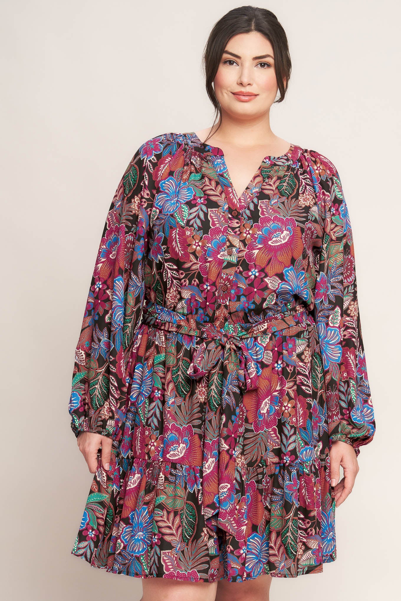 FLORAL BLISS WOVEN MINI DRESS