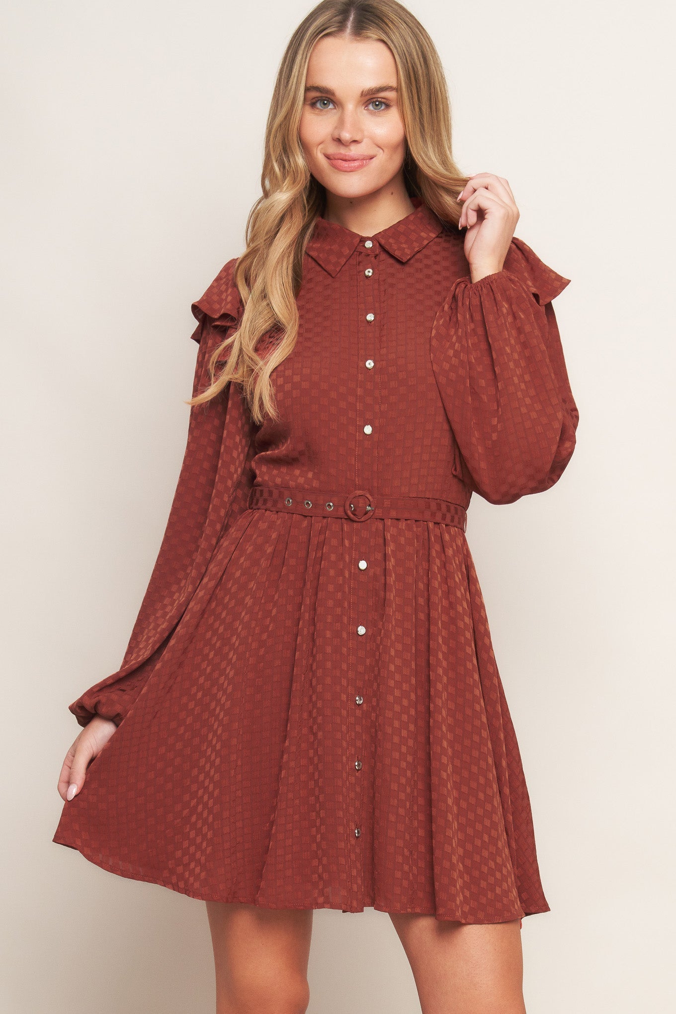 CALL IT LOVE WOVEN MINI DRESS