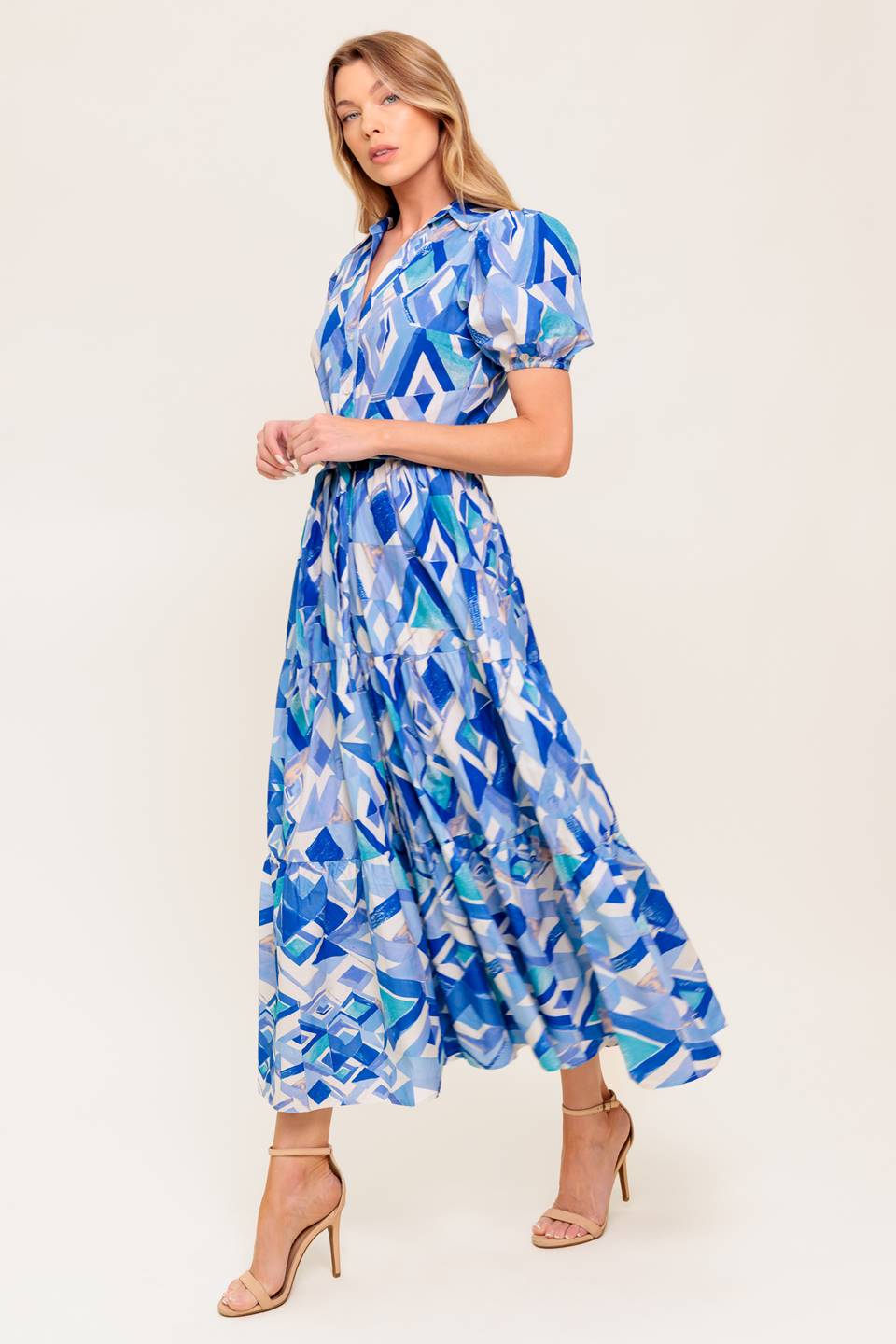 FAITHFUL WISH OYSTER WOVEN MDI DRESS