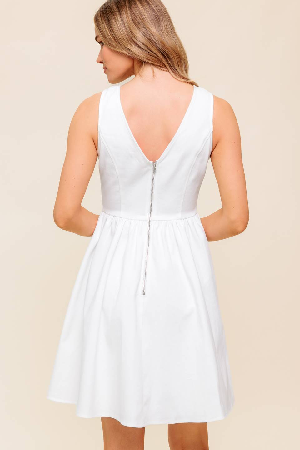 LOVABLE SPIRIT WHITE DENIM WOVEN MINI DRESS