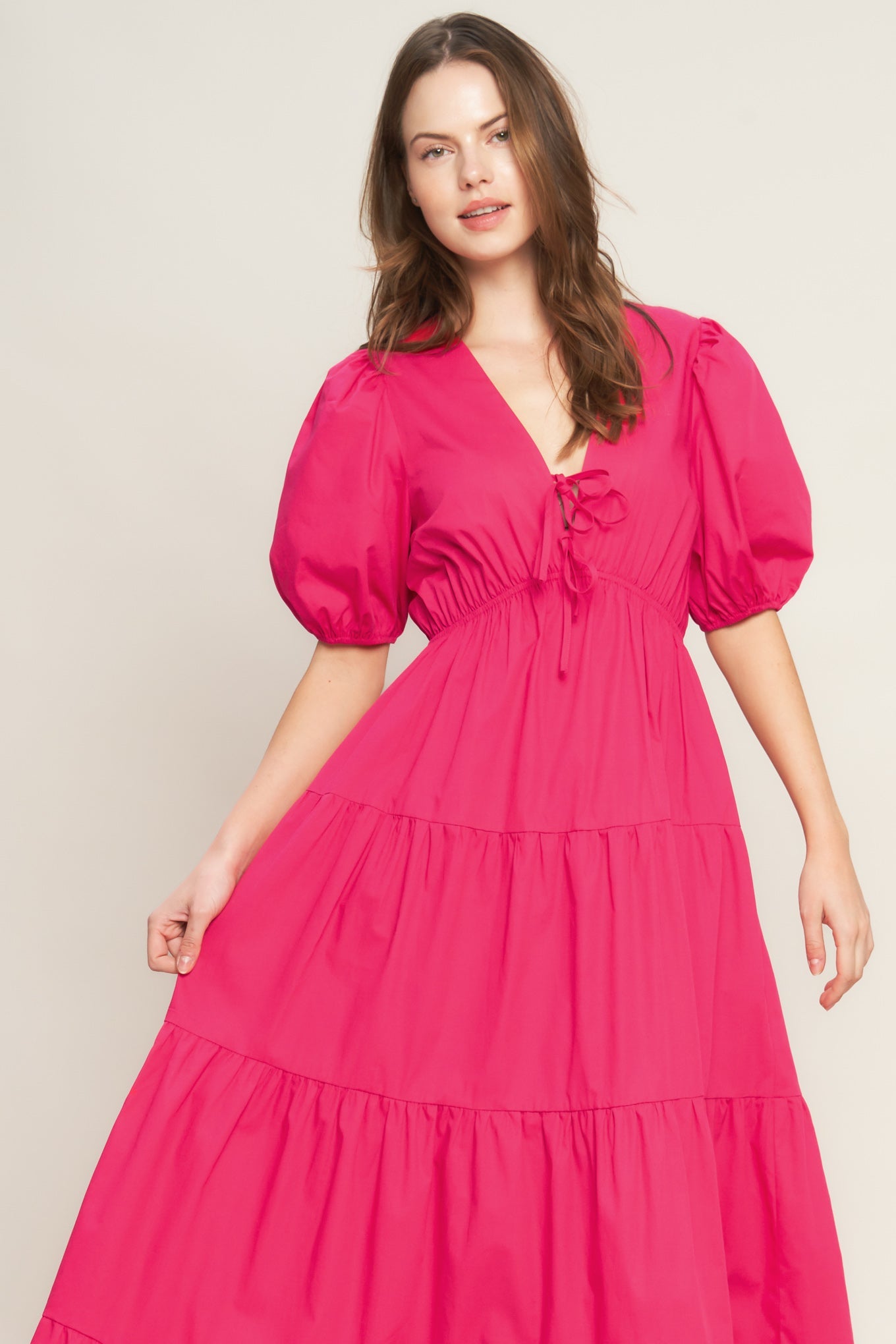 SUMMER GLOW FUCHSIA WOVEN MAXI DRESS