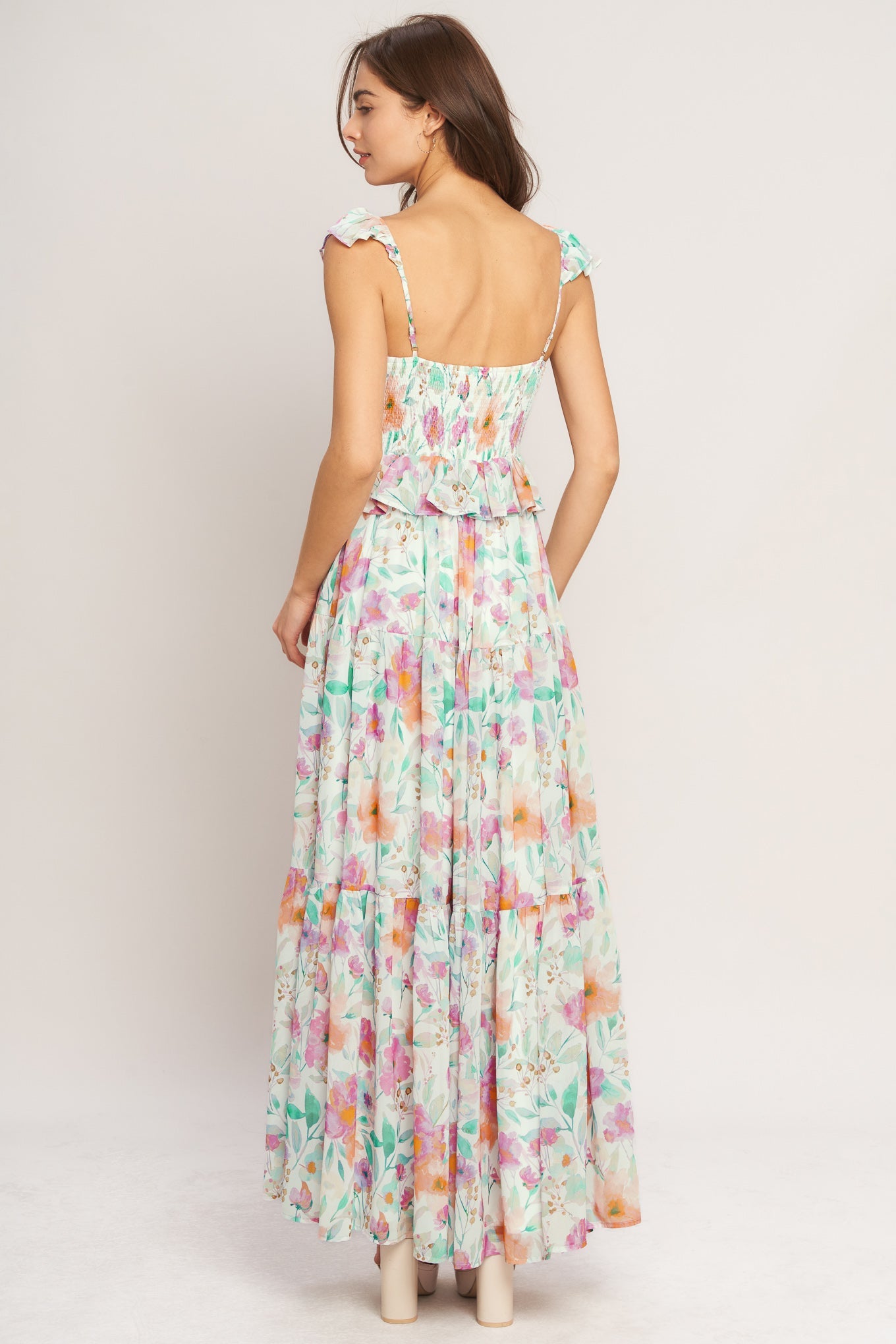 HEAVENLY BLOSSOM WOVEN MAXI DRESS