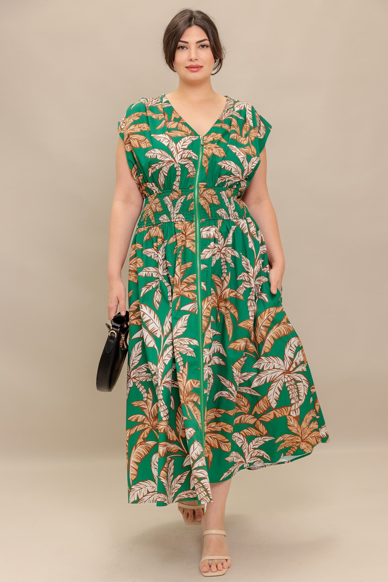 LUSH STILLNESS WOVEN MIDI DRESS