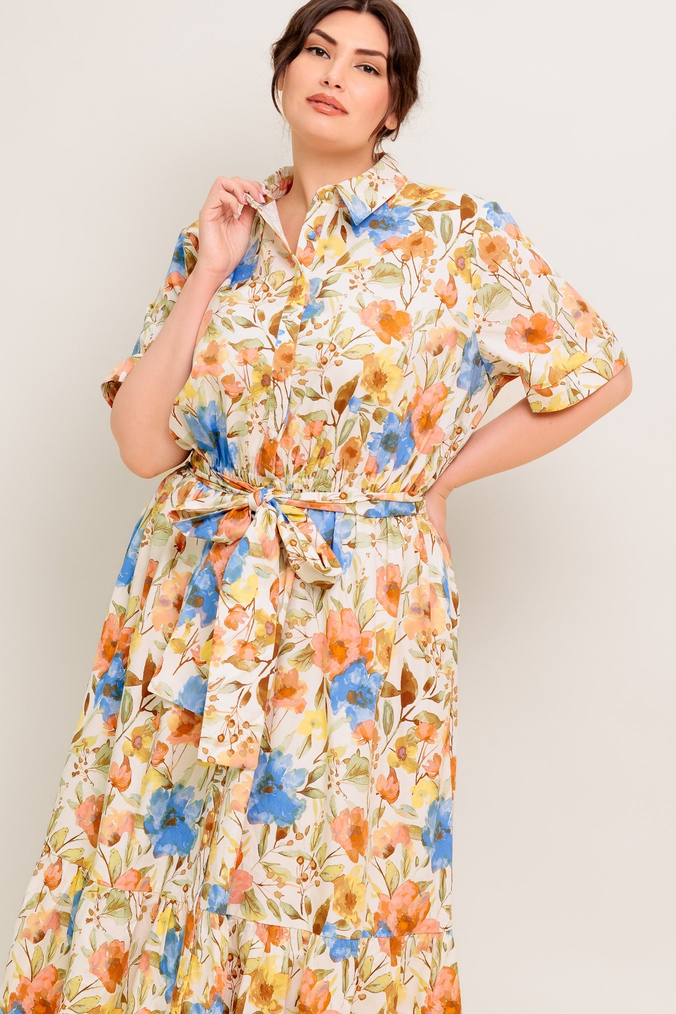 HAZEL DREAM IVORY WOVEN MIDI DRESS