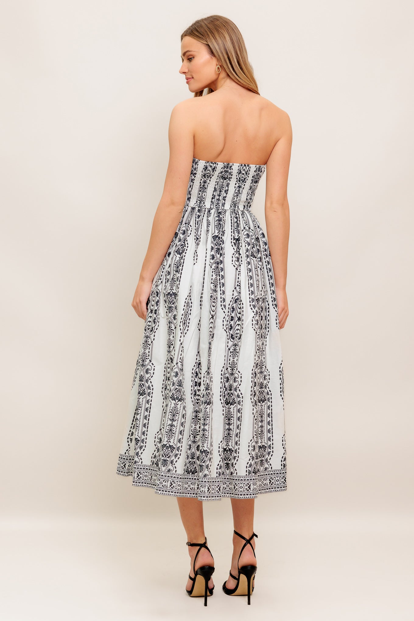 SUMMER SILHOUETTE WOVEN MIDI DRESS