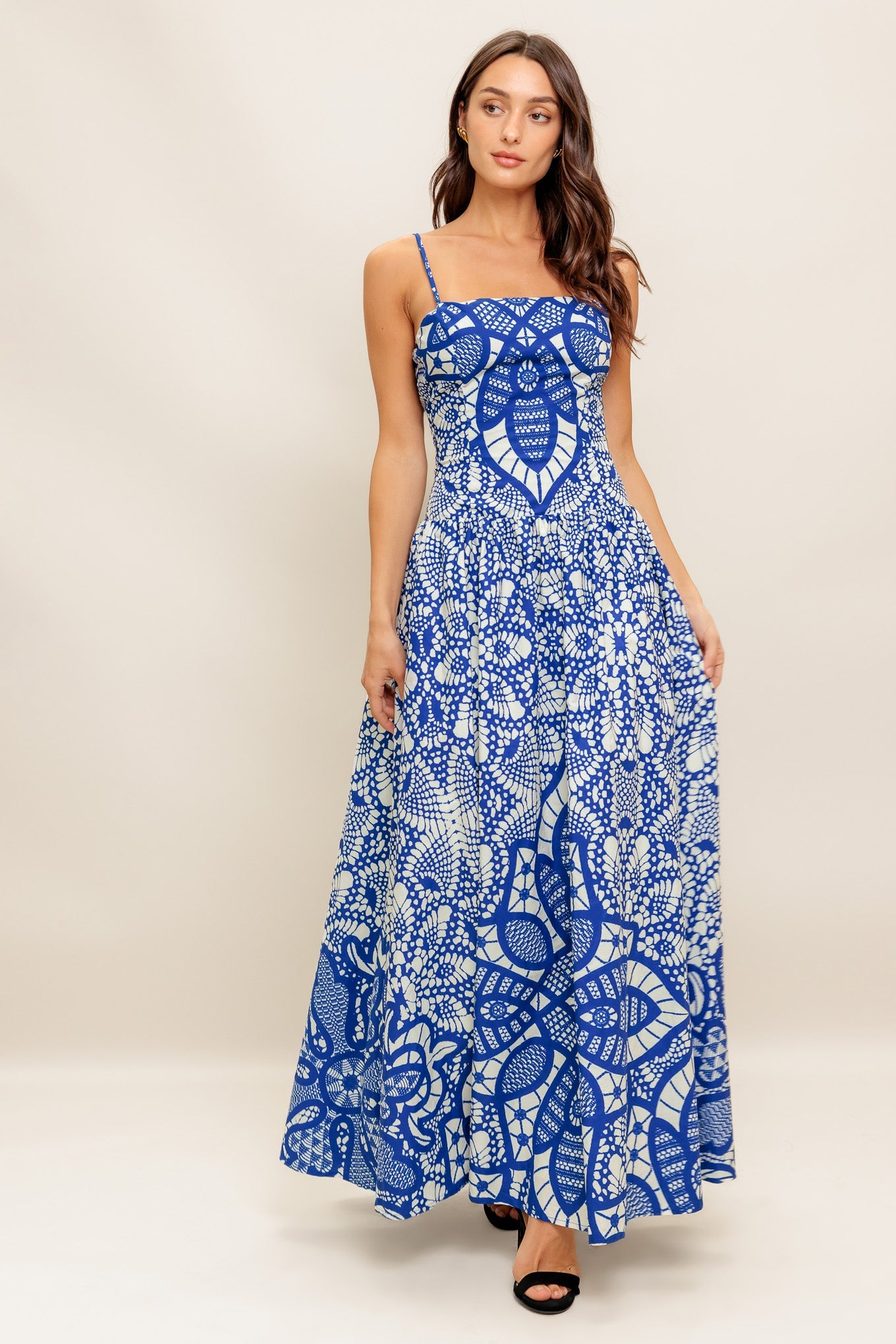 SEA ORNAMENT WOVEN ANKLE DRESS